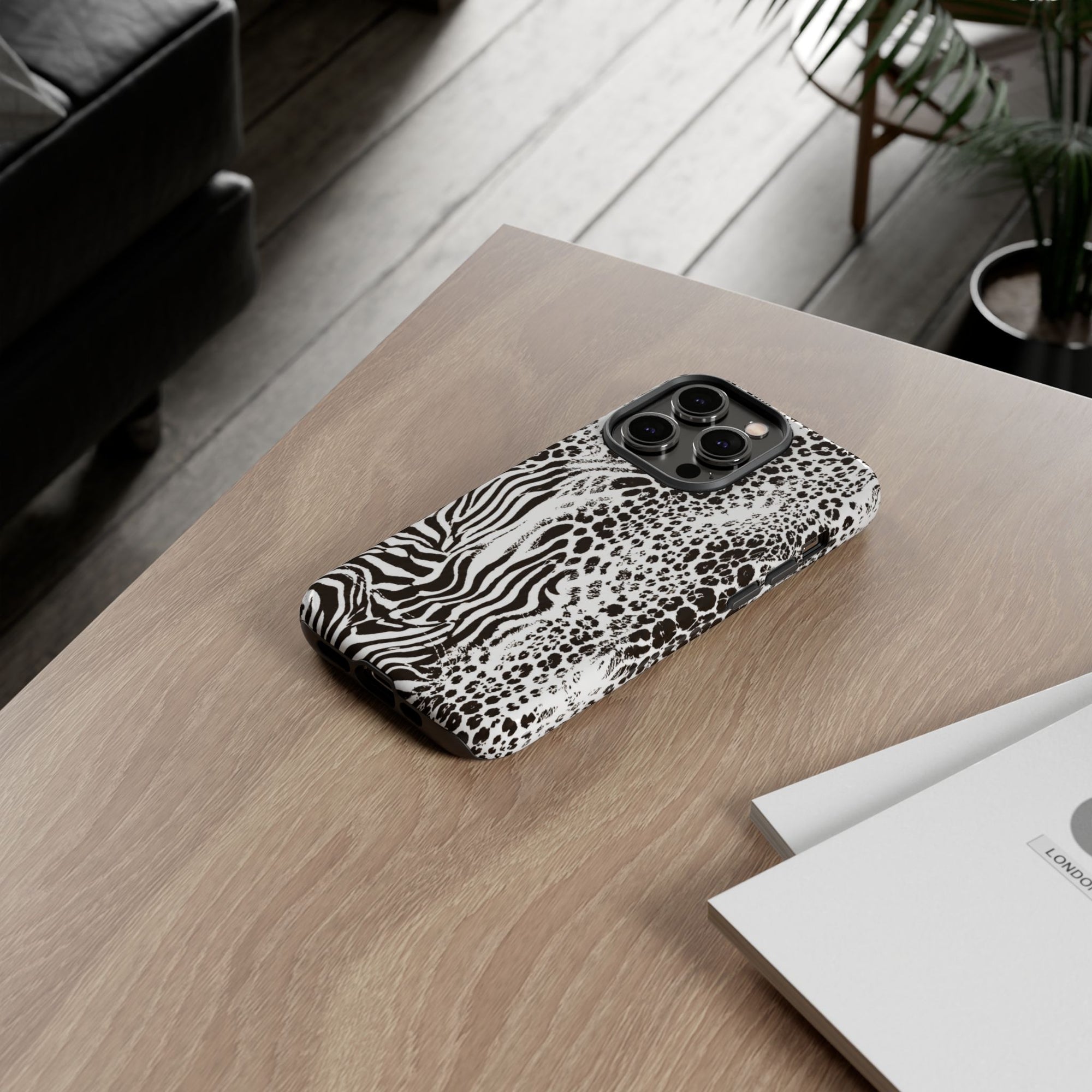 Y2K Mob Wife Zebra Leopard iPhone Case | Glossy IT Girl Aesthetic Phone Cover