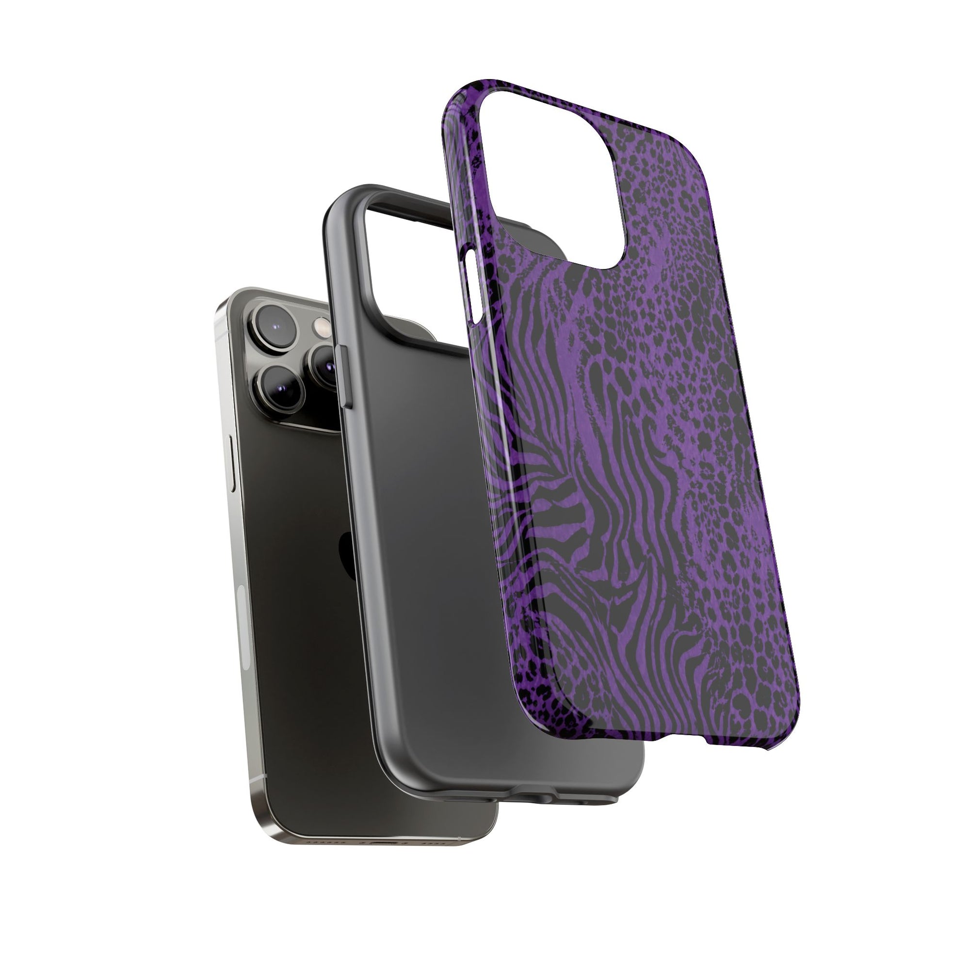 Dark Purple Mob Wife Phone Case | Y2K Animal Print iPhone Cover