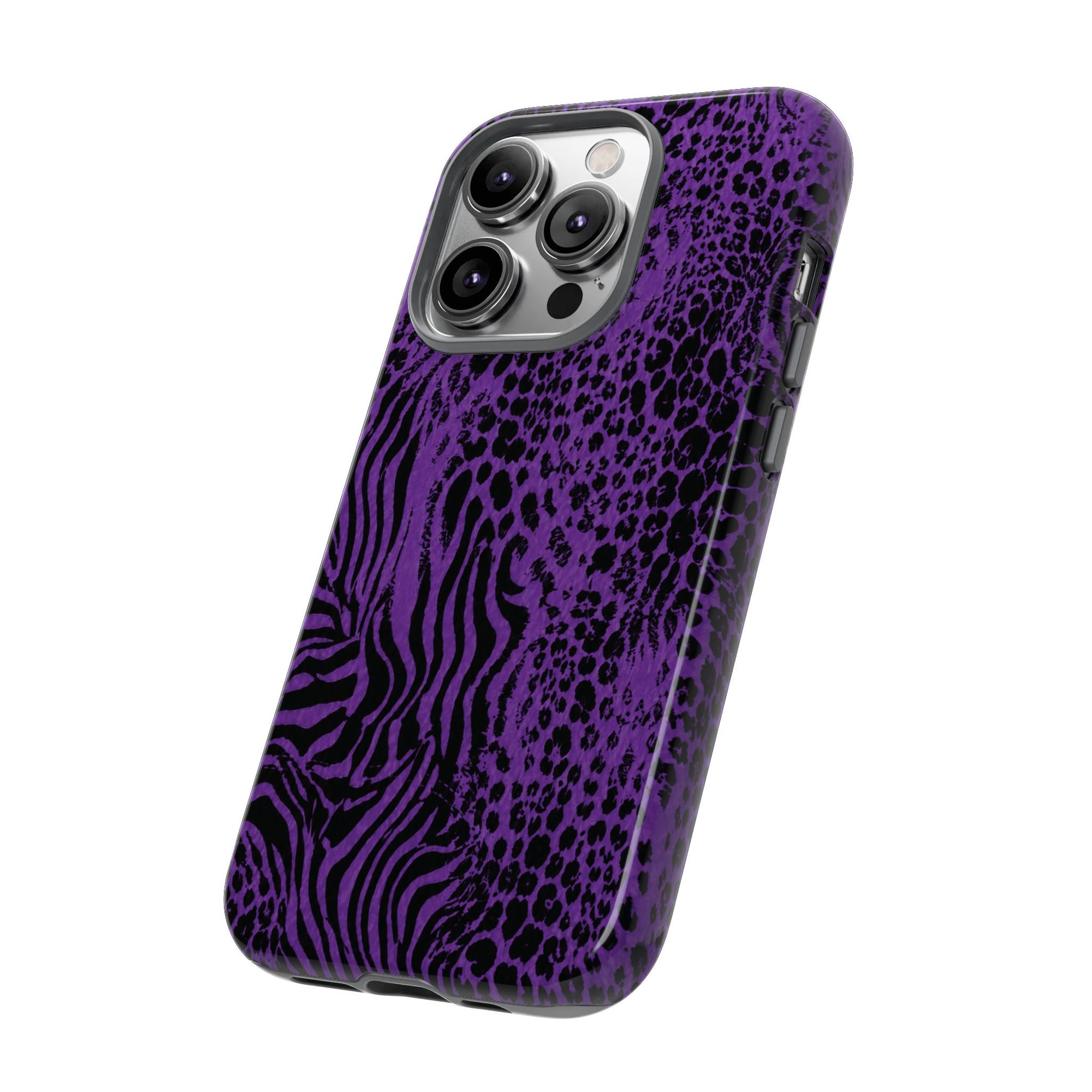 Dark Purple Mob Wife Phone Case | Y2K Animal Print iPhone Cover