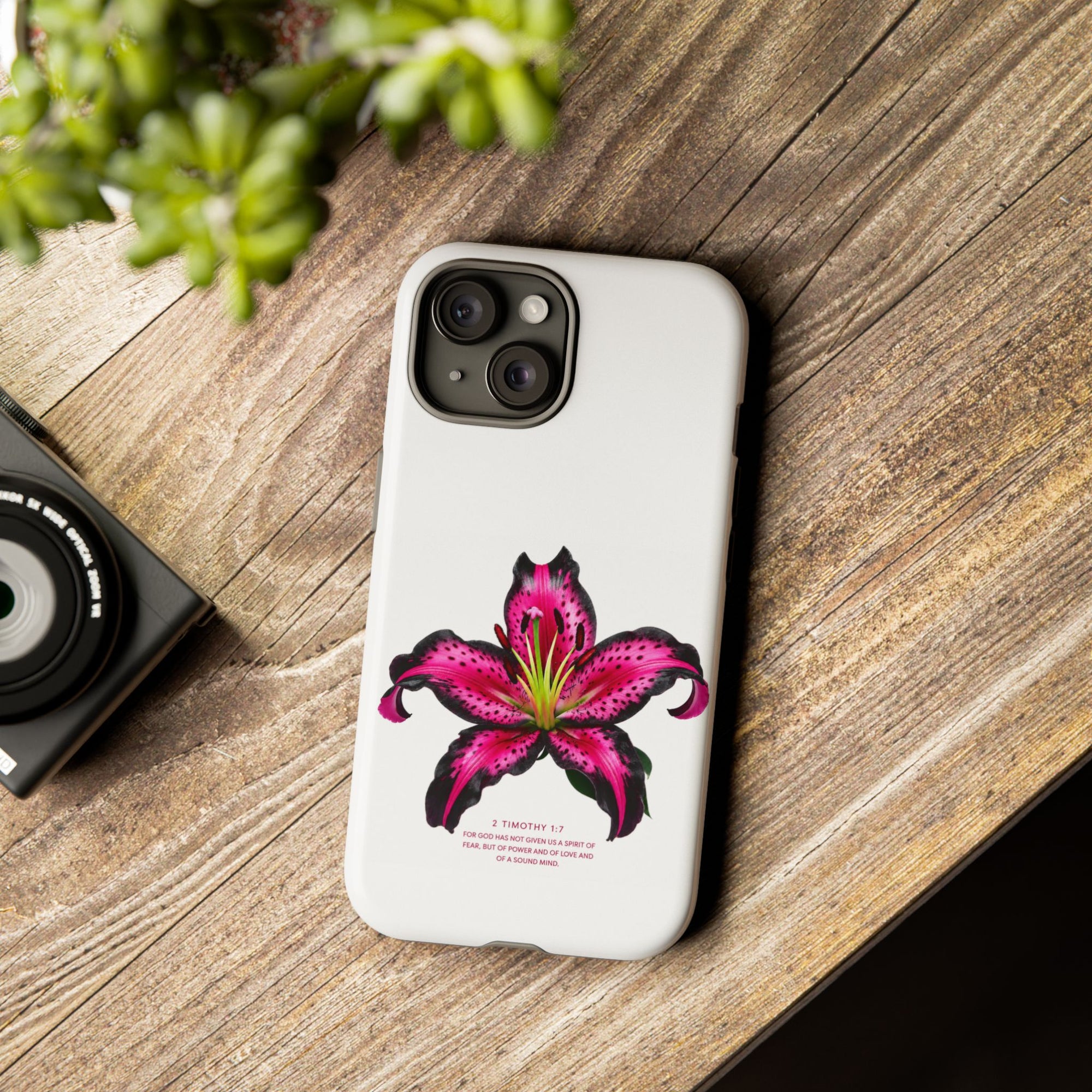 Pink Lily Christian iPhone Case ✝️ Coquette Faith Aesthetic Bible Verse Phone Case