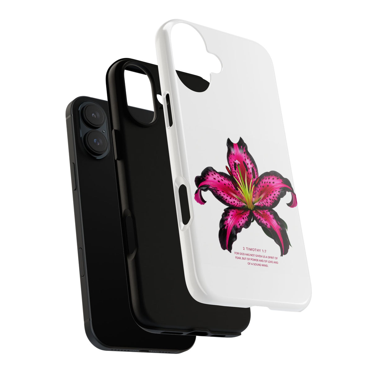 Pink Lily Christian iPhone Case ✝️ Coquette Faith Aesthetic Bible Verse Phone Case