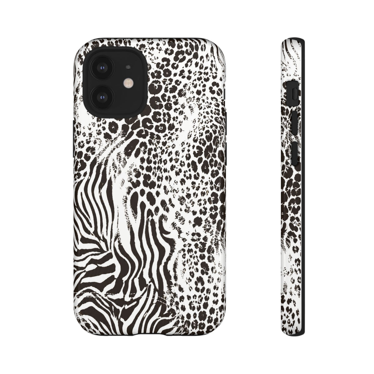 Y2K Mob Wife Zebra Leopard iPhone Case | Glossy IT Girl Aesthetic Phone Cover