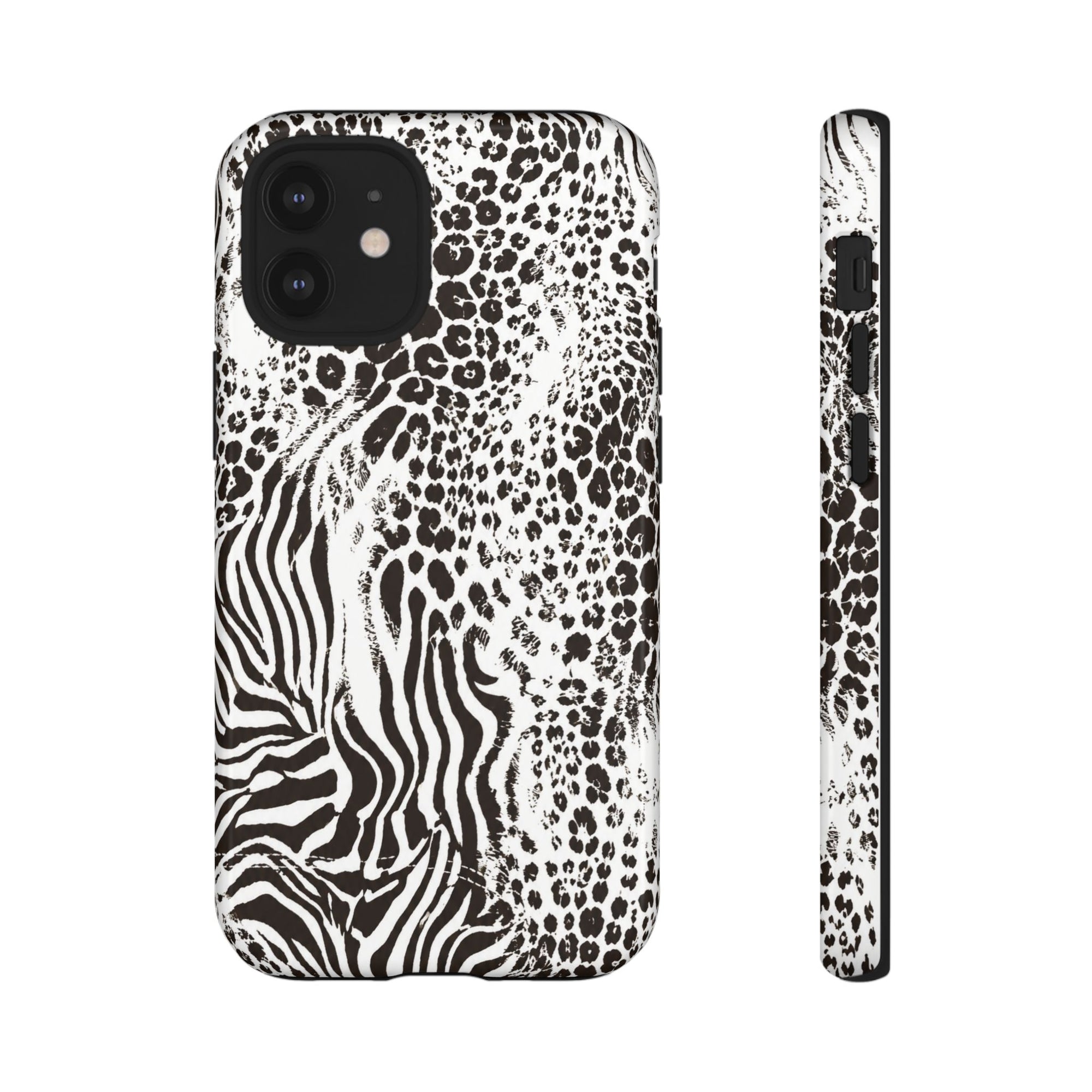 Y2K Mob Wife Zebra Leopard iPhone Case | Glossy IT Girl Aesthetic Phone Cover