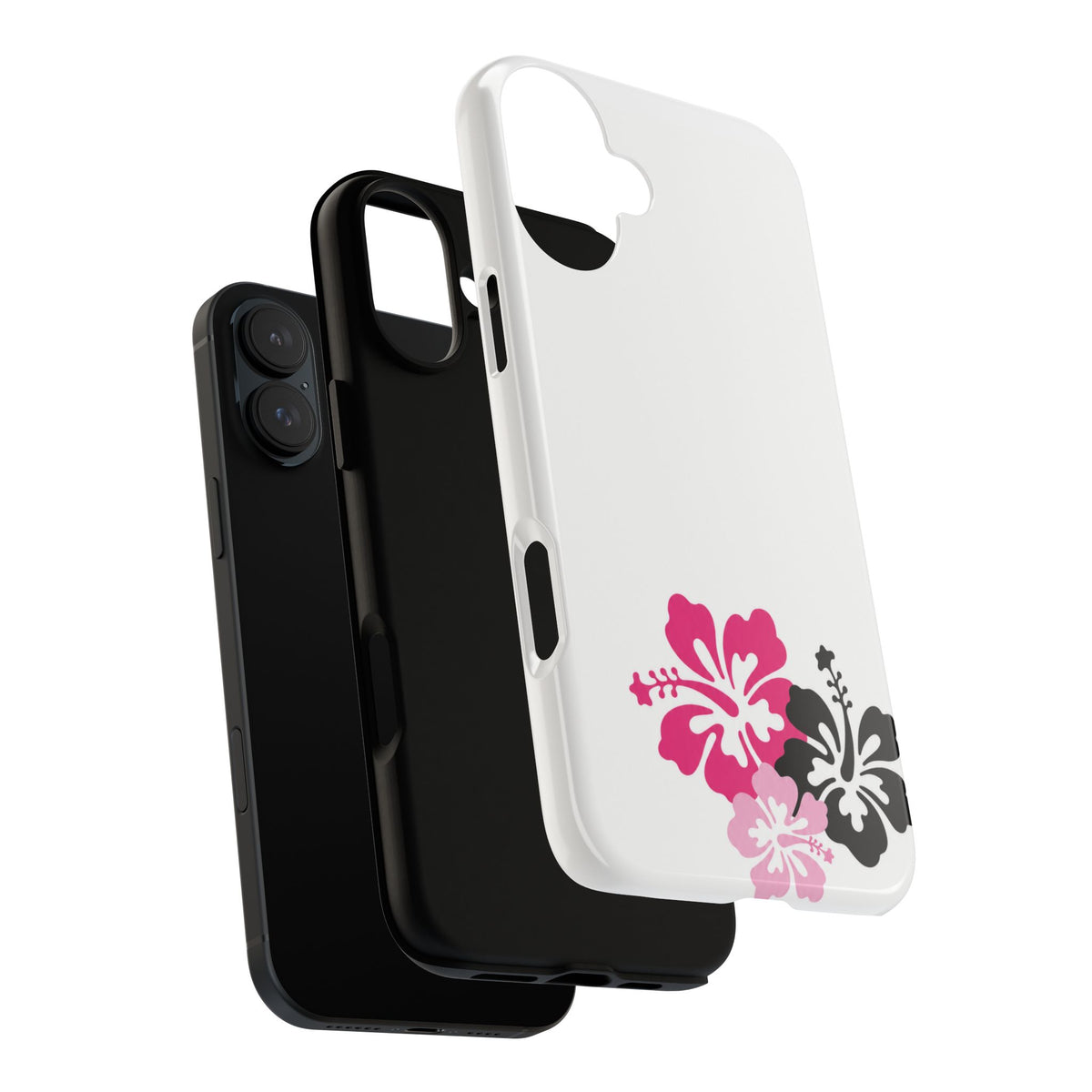 Y2K Hibiscus Floral White Phone Case | Cute Coquette Tropical iPhone Case | Glossy Protective Girly Cover| dejavuu