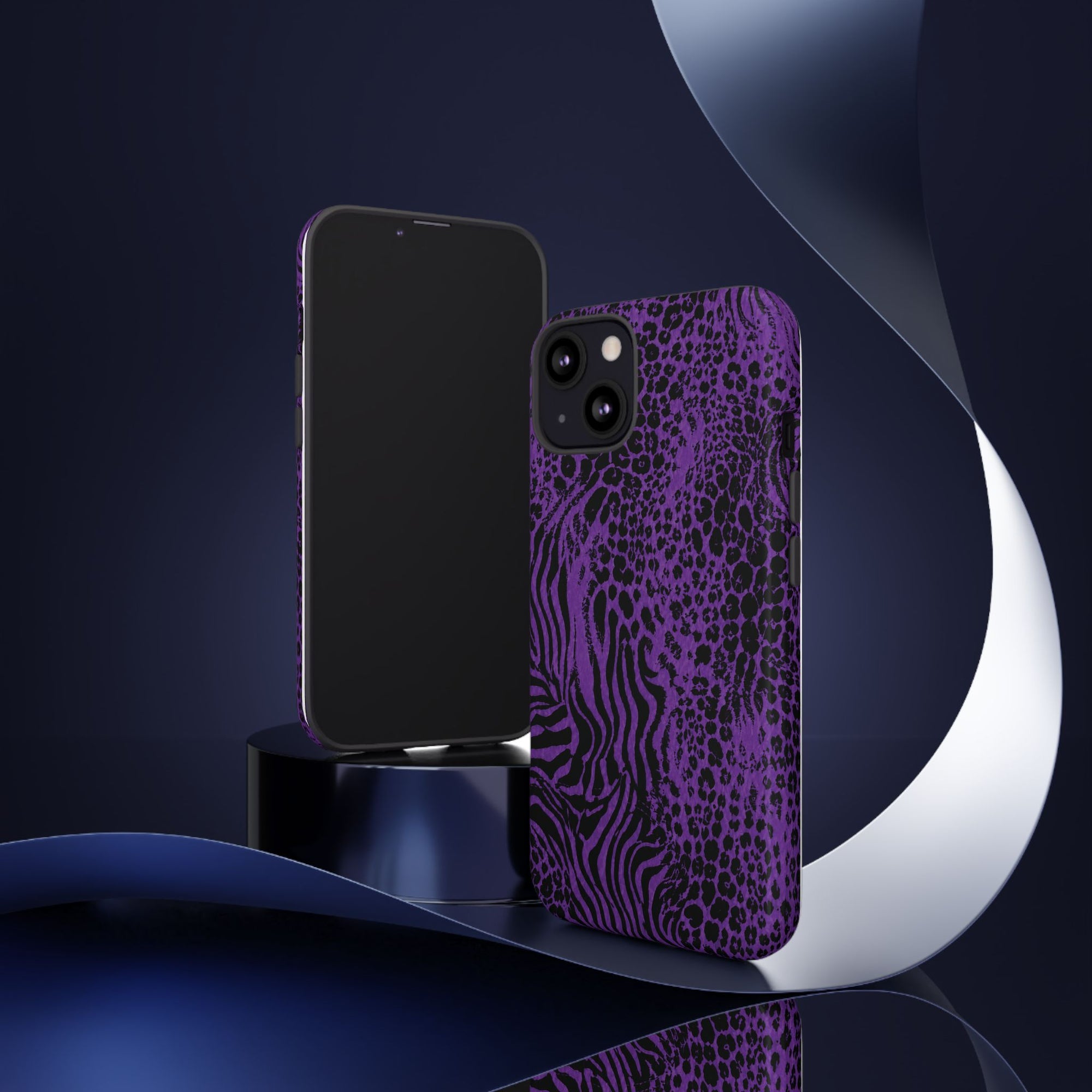 Dark Purple Mob Wife Phone Case | Y2K Animal Print iPhone Cover