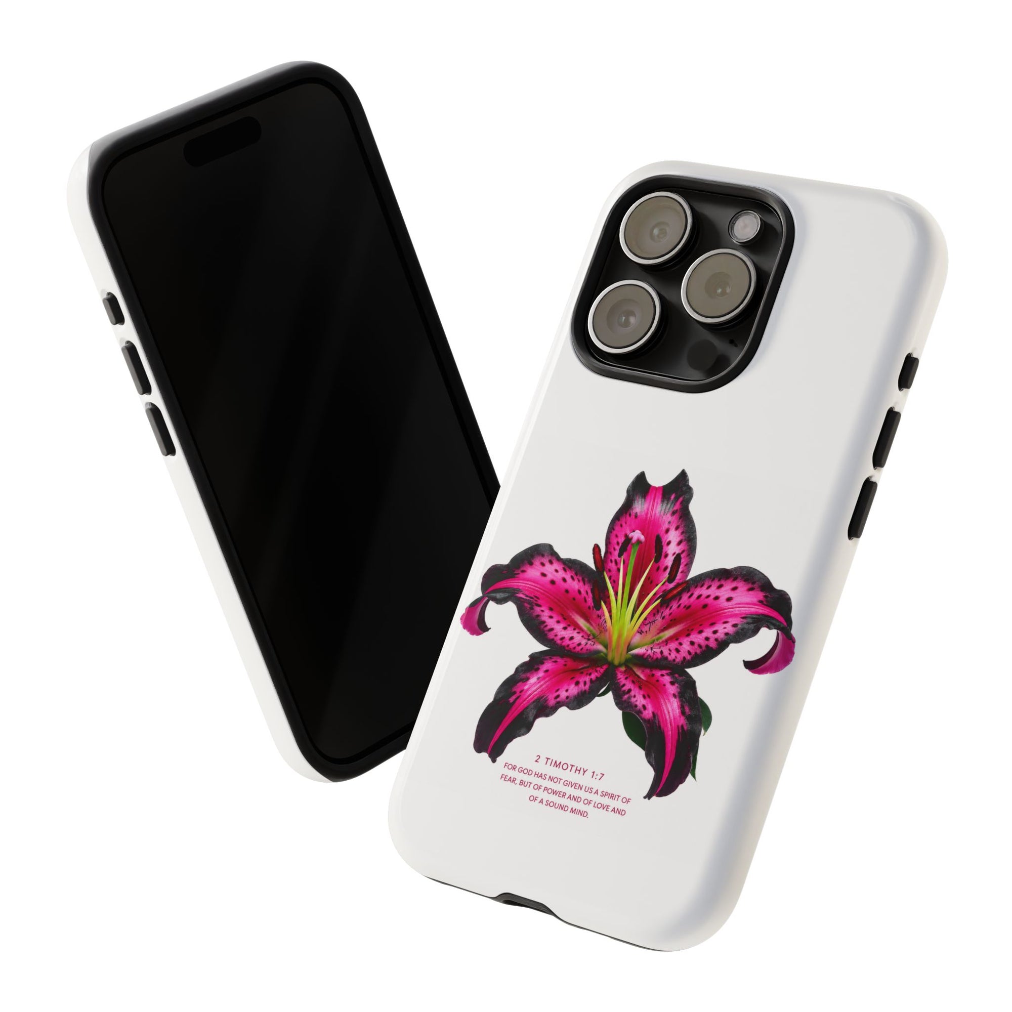 Pink Lily Christian iPhone Case ✝️ Coquette Faith Aesthetic Bible Verse Phone Case