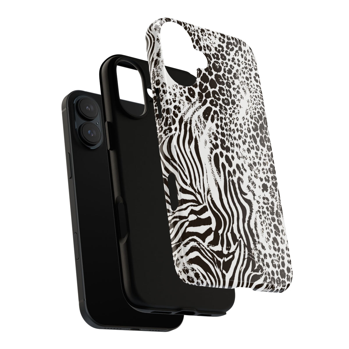 Y2K Mob Wife Zebra Leopard iPhone Case | Glossy IT Girl Aesthetic Phone Cover