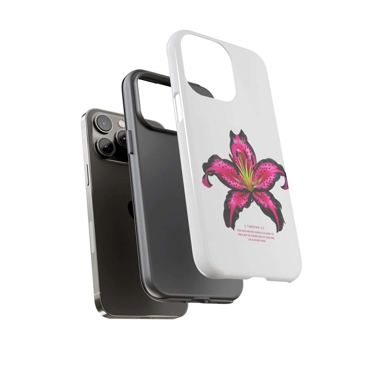 Pink Lily Christian iPhone Case ✝️ Coquette Faith Aesthetic Bible Verse Phone Case