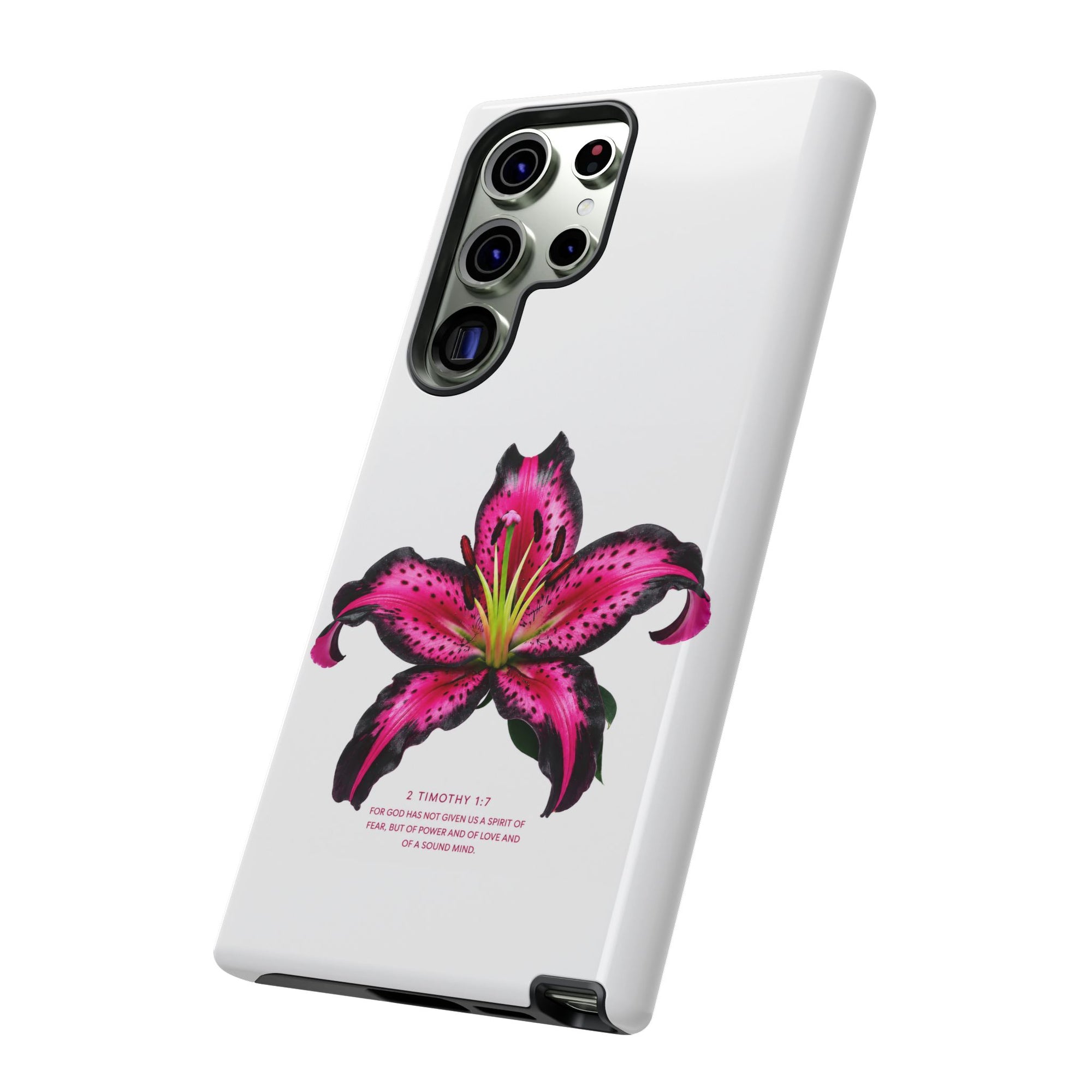 Pink Lily Christian iPhone Case ✝️ Coquette Faith Aesthetic Bible Verse Phone Case
