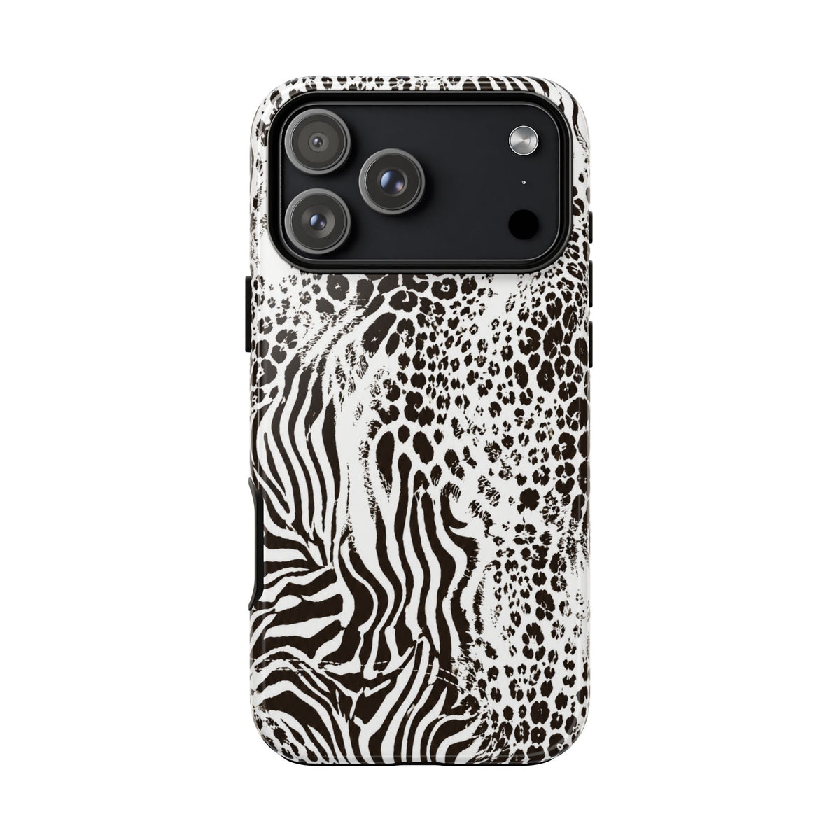 Y2K Mob Wife Zebra Leopard iPhone Case | Glossy IT Girl Aesthetic Phone Cover