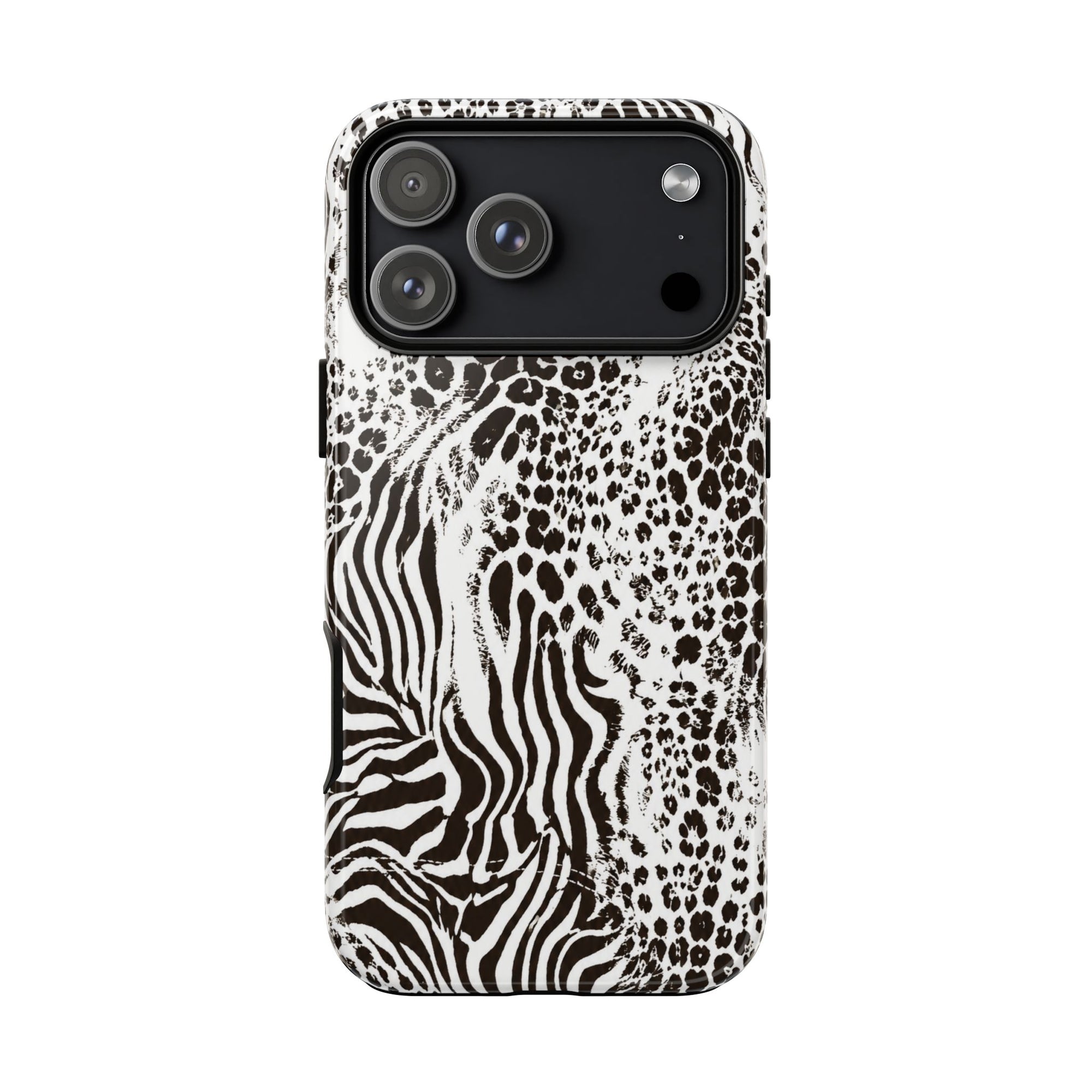 Y2K Mob Wife Zebra Leopard iPhone Case | Glossy IT Girl Aesthetic Phone Cover