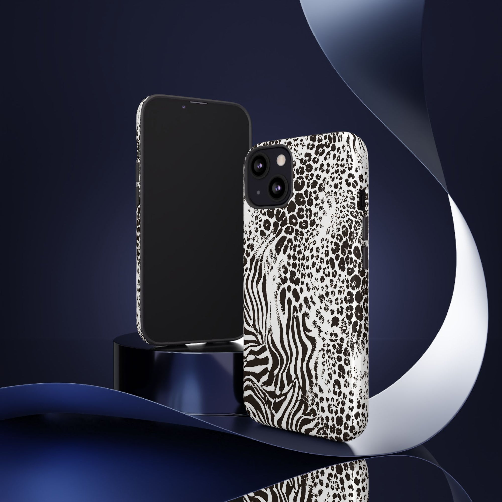 Y2K Mob Wife Zebra Leopard iPhone Case | Glossy IT Girl Aesthetic Phone Cover