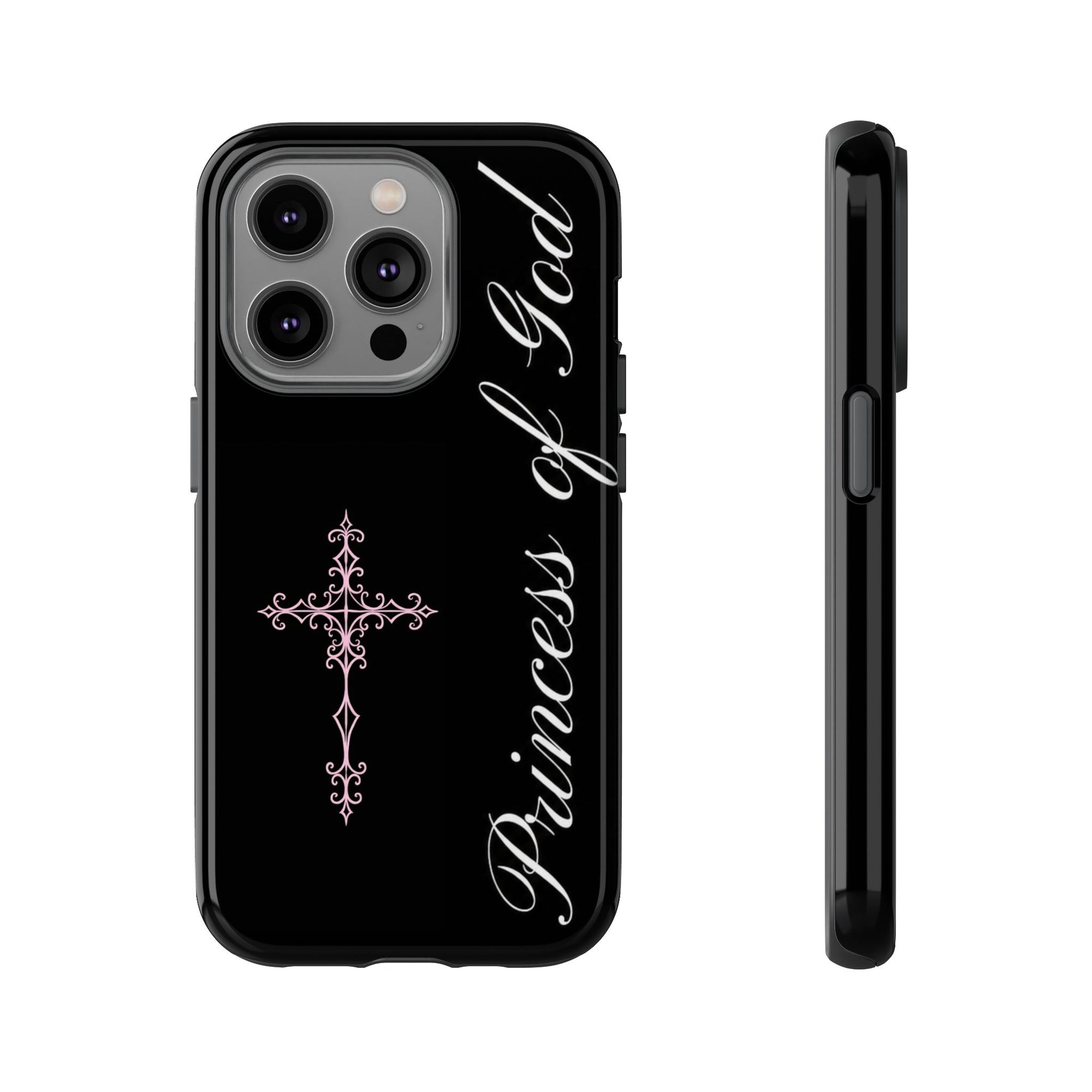 Princess of God Cross iPhone Case ✞ Pink Coquette Aesthetic Y2K Faith Phone Case