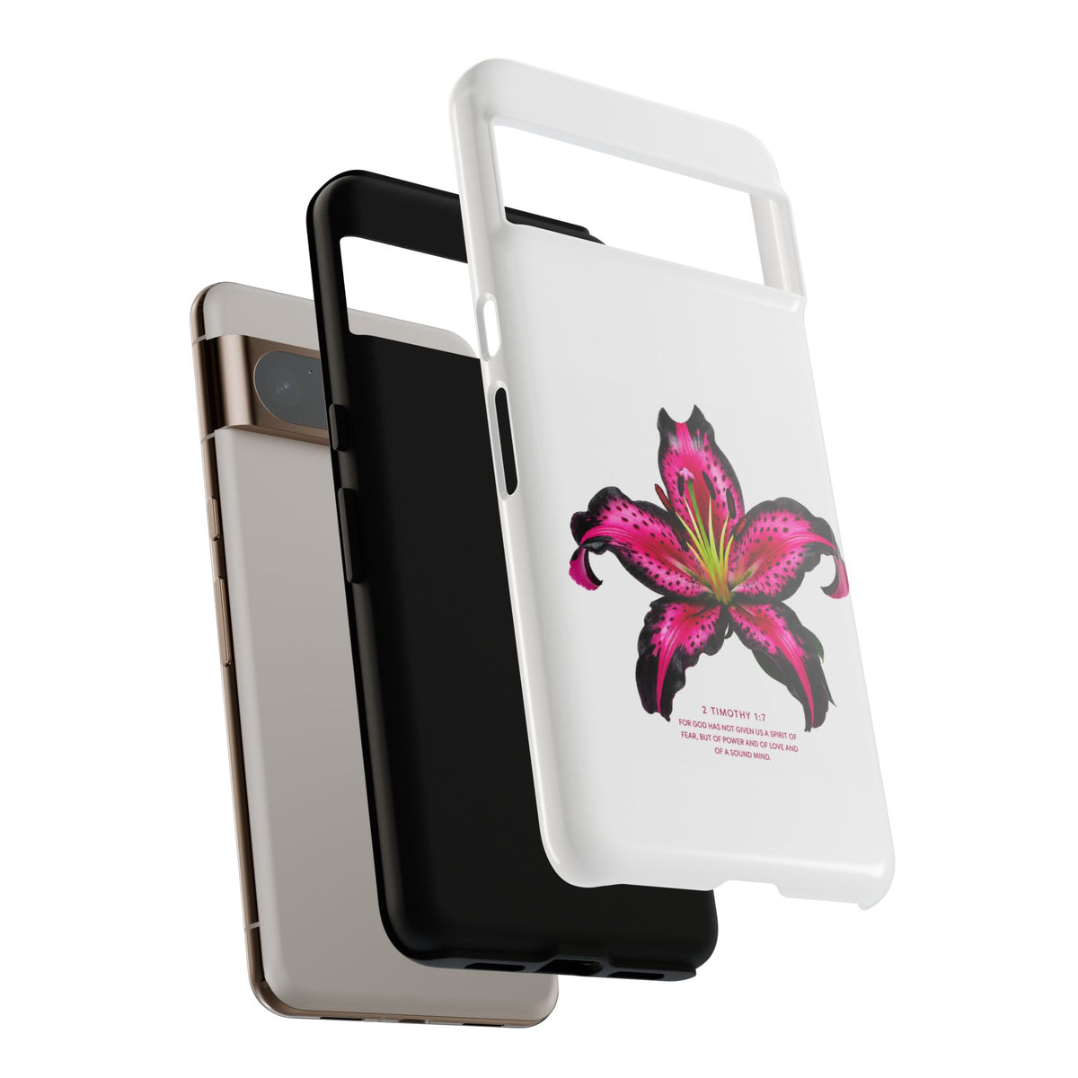 Pink Lily Christian iPhone Case ✝️ Coquette Faith Aesthetic Bible Verse Phone Case
