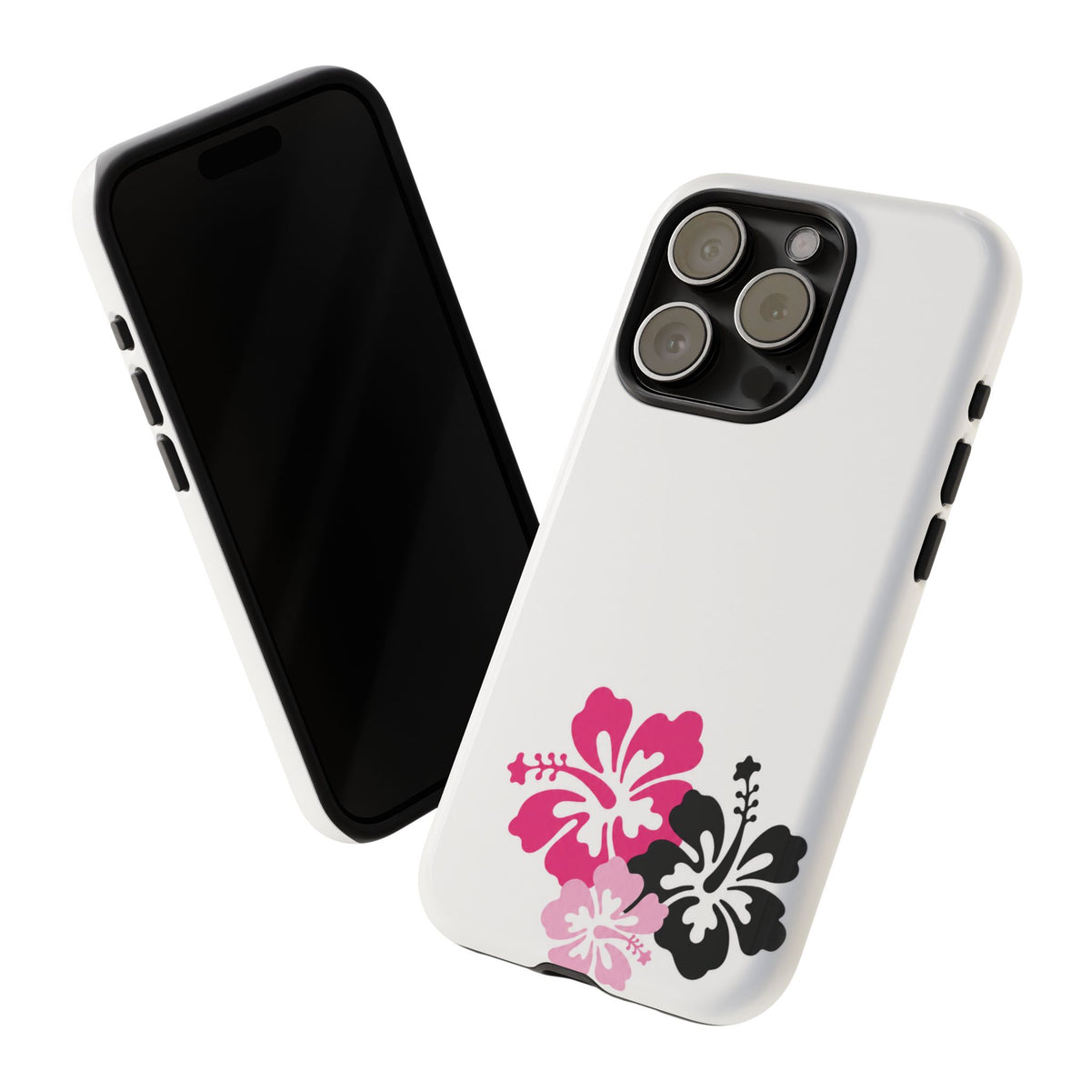 Y2K Hibiscus Floral White Phone Case | Cute Coquette Tropical iPhone Case | Glossy Protective Girly Cover| dejavuu