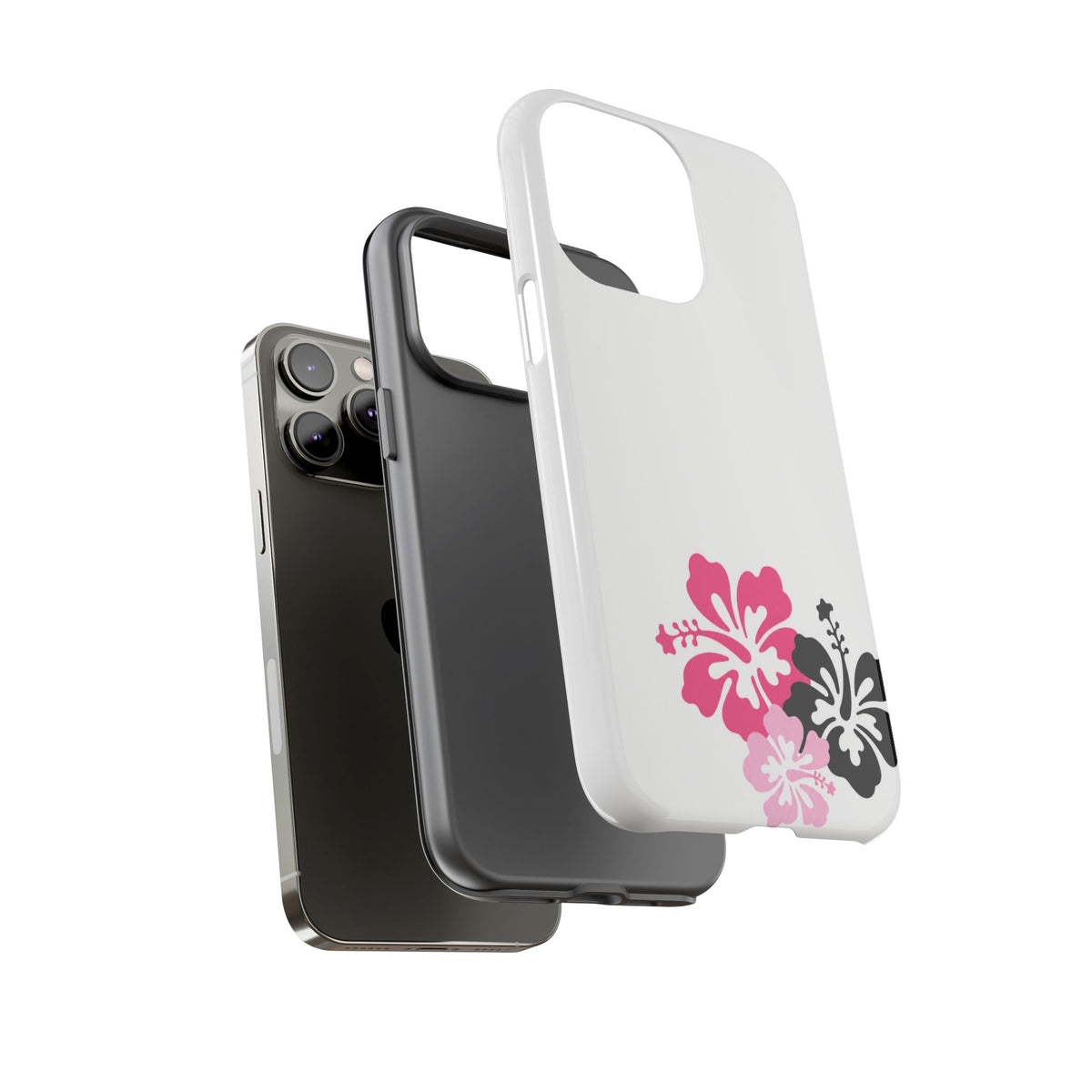 Y2K Hibiscus Floral White Phone Case | Cute Coquette Tropical iPhone Case | Glossy Protective Girly Cover| dejavuu