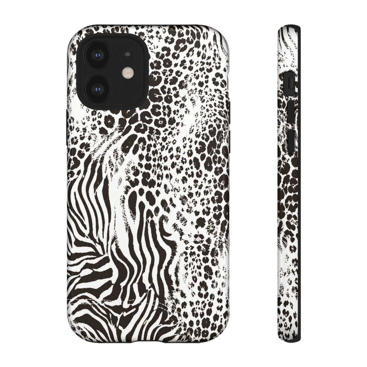 Y2K Mob Wife Zebra Leopard iPhone Case | Glossy IT Girl Aesthetic Phone Cover