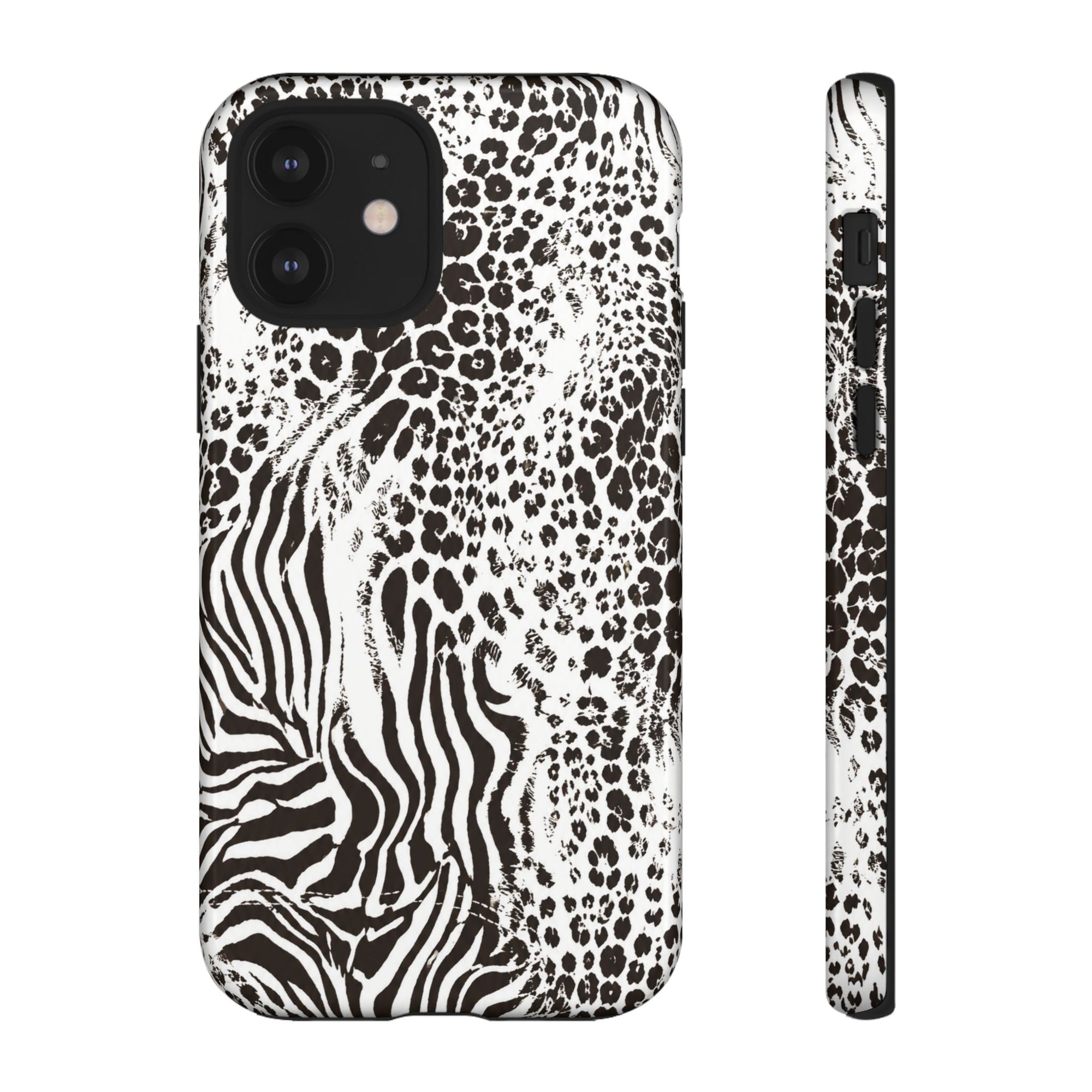 Y2K Mob Wife Zebra Leopard iPhone Case | Glossy IT Girl Aesthetic Phone Cover