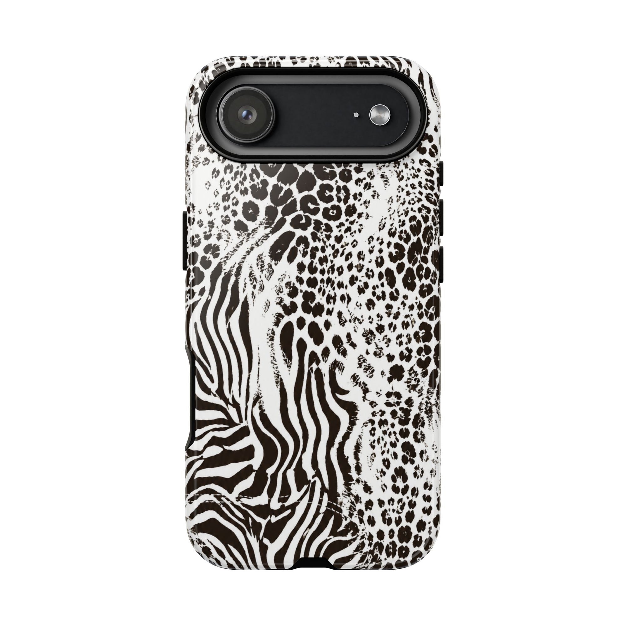 Y2K Mob Wife Zebra Leopard iPhone Case | Glossy IT Girl Aesthetic Phone Cover