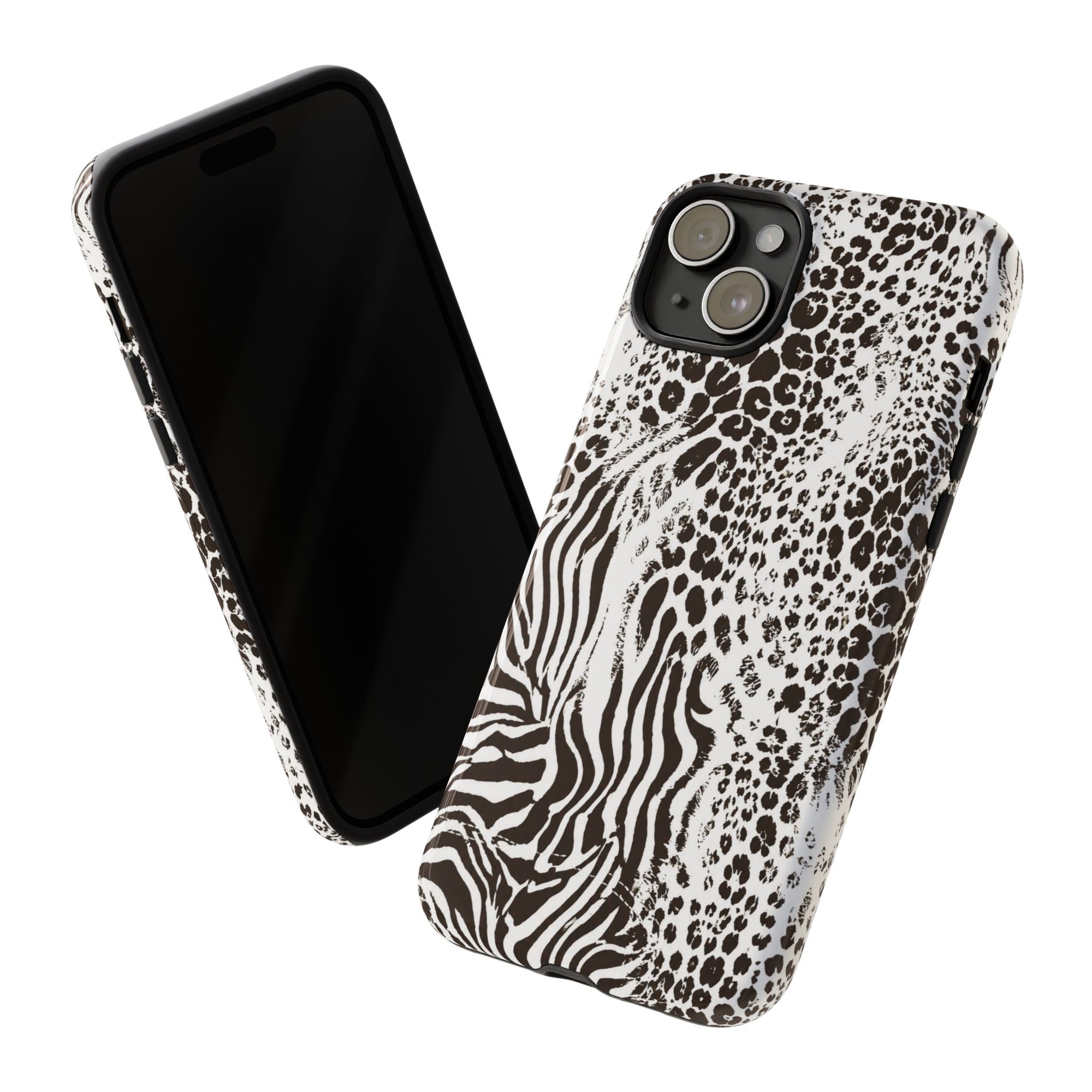 Y2K Mob Wife Zebra Leopard iPhone Case | Glossy IT Girl Aesthetic Phone Cover
