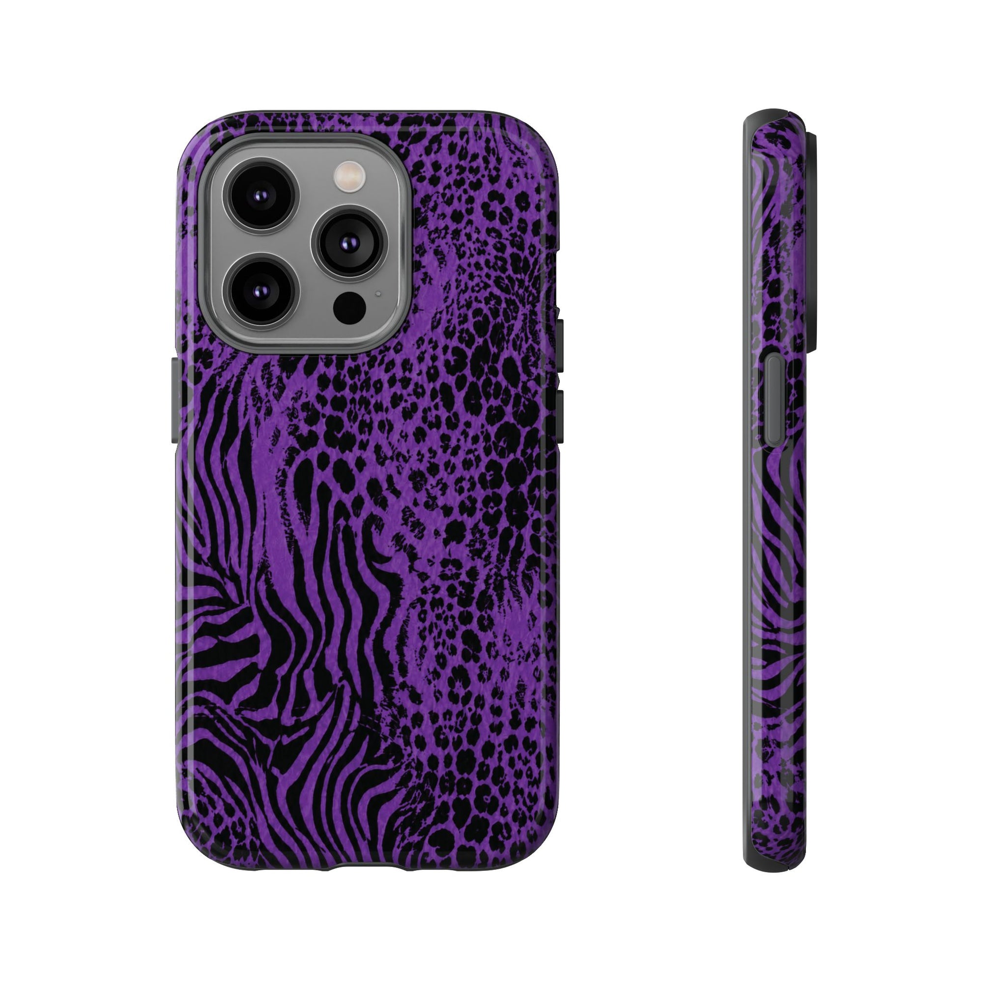 Dark Purple Mob Wife Phone Case | Y2K Animal Print iPhone Cover