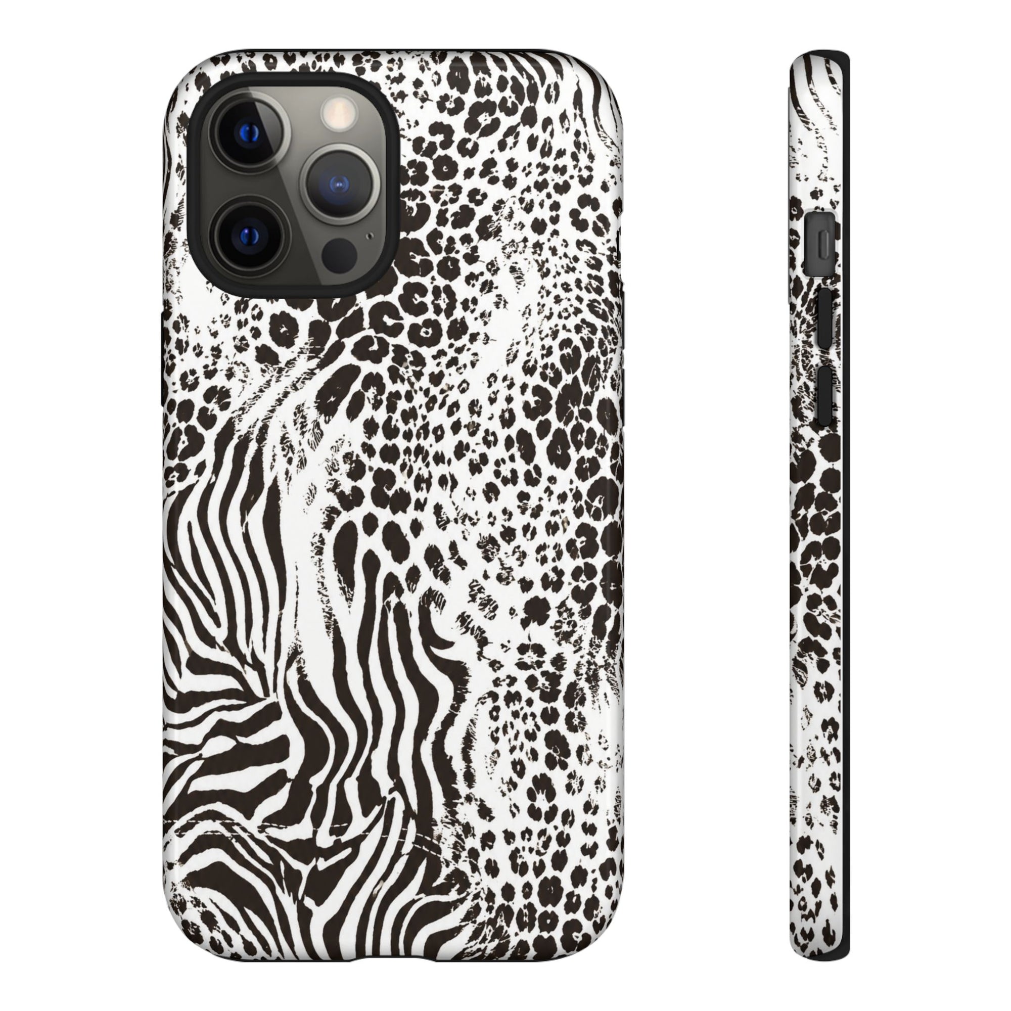 Y2K Mob Wife Zebra Leopard iPhone Case | Glossy IT Girl Aesthetic Phone Cover
