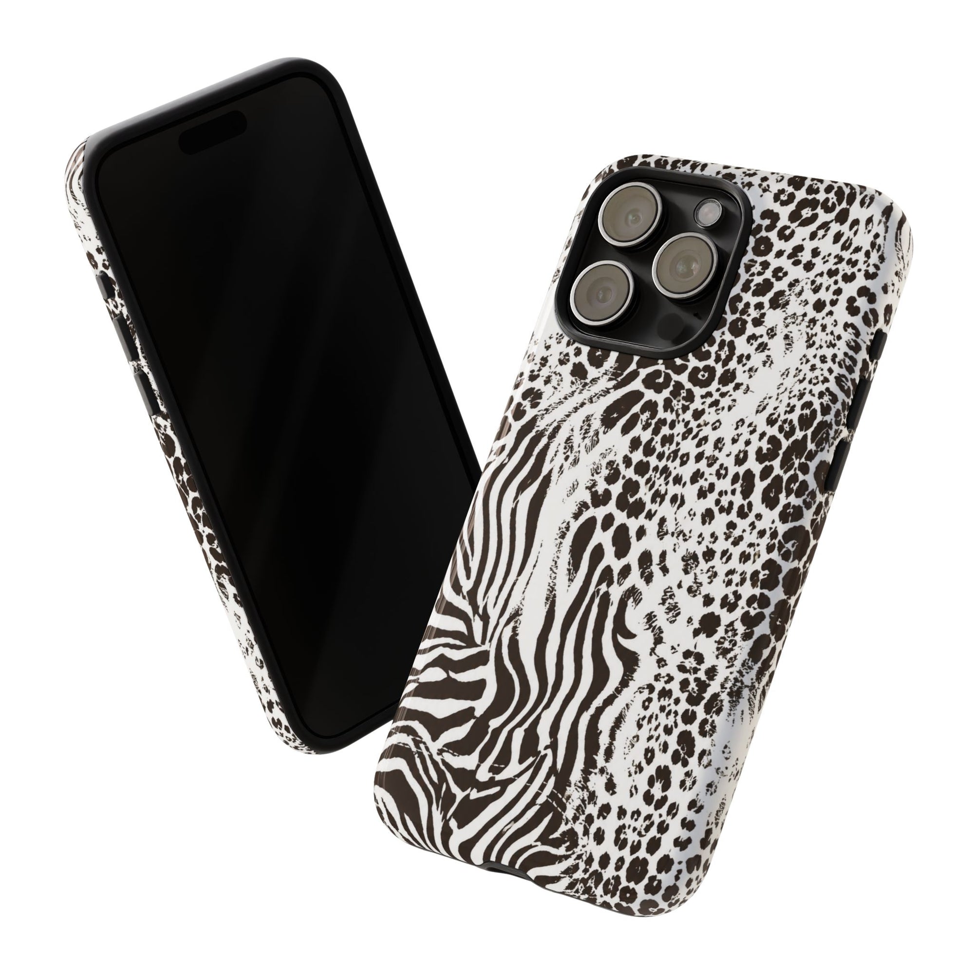 Y2K Mob Wife Zebra Leopard iPhone Case | Glossy IT Girl Aesthetic Phone Cover