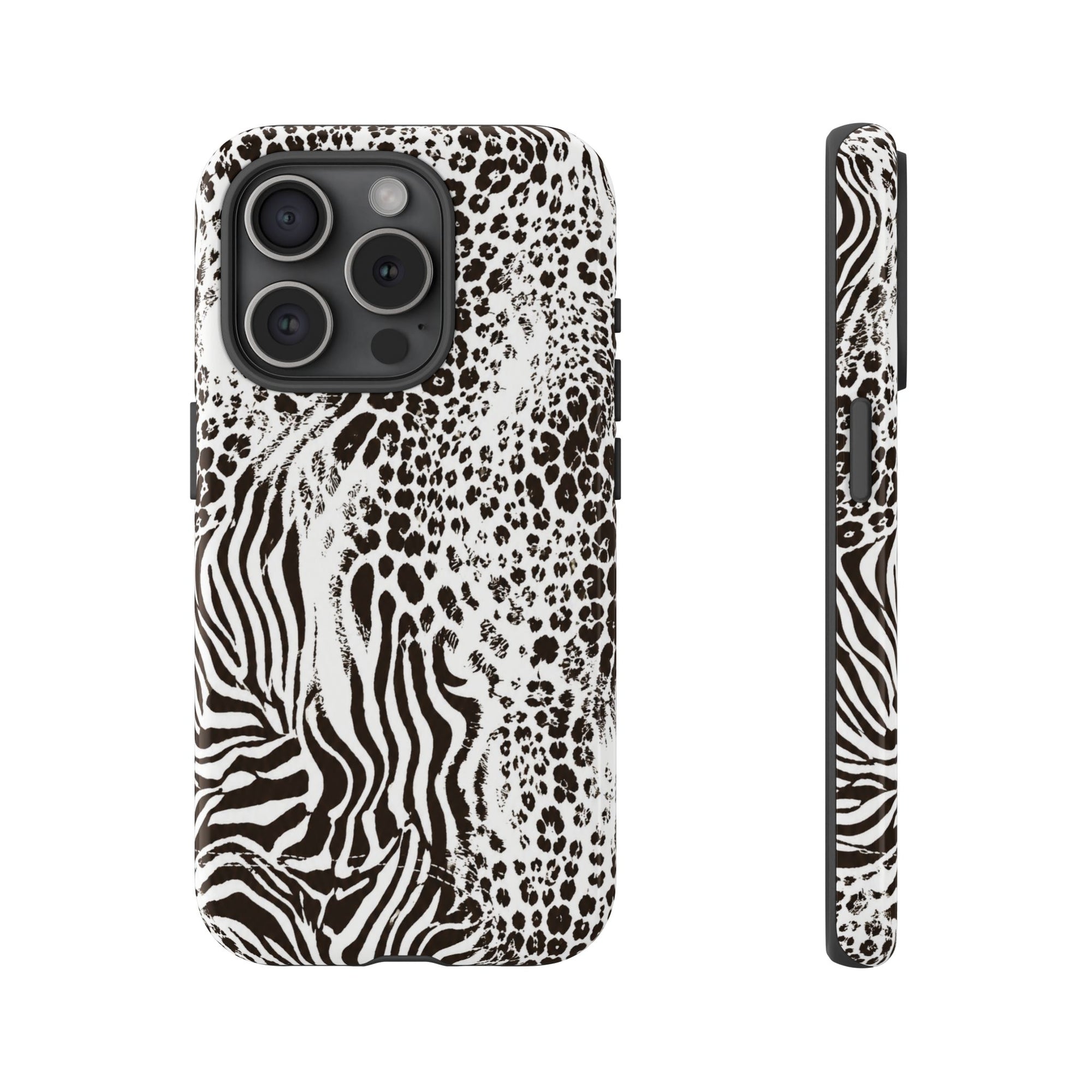 Y2K Mob Wife Zebra Leopard iPhone Case | Glossy IT Girl Aesthetic Phone Cover