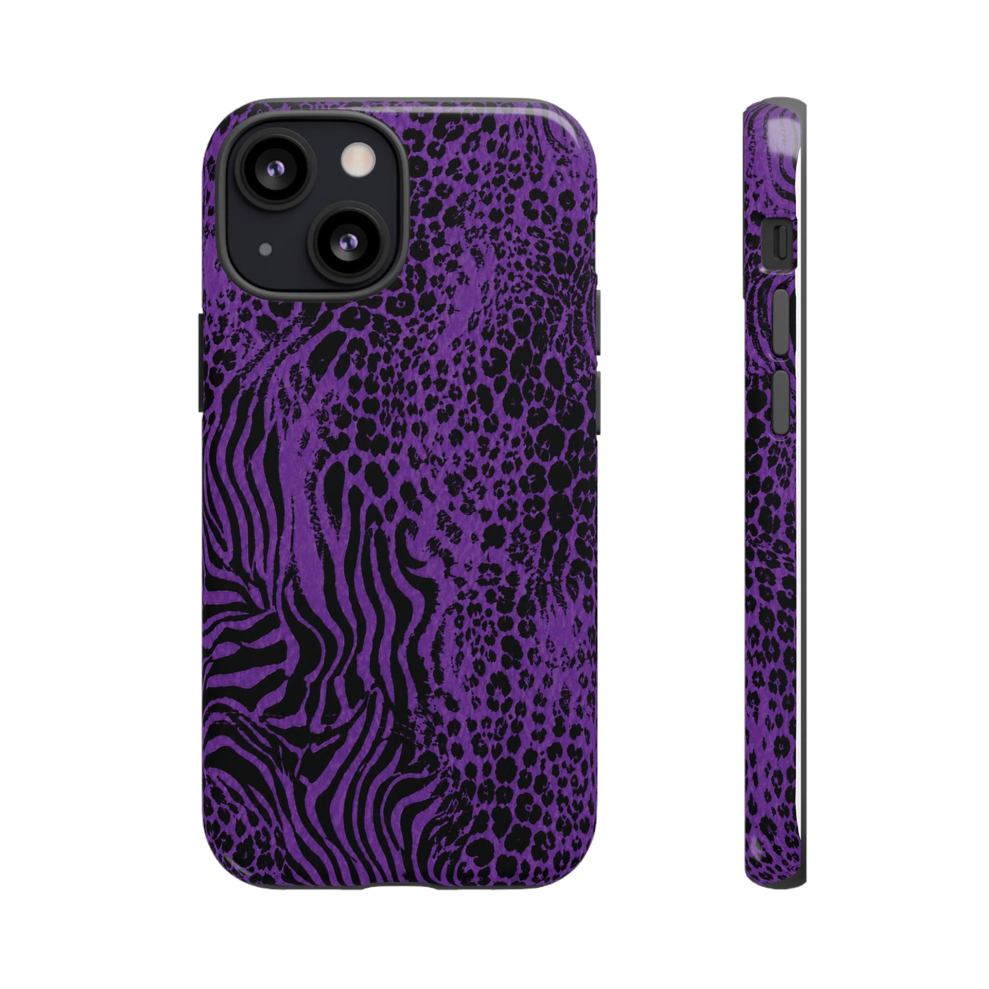 Dark Purple Mob Wife Phone Case | Y2K Animal Print iPhone Cover