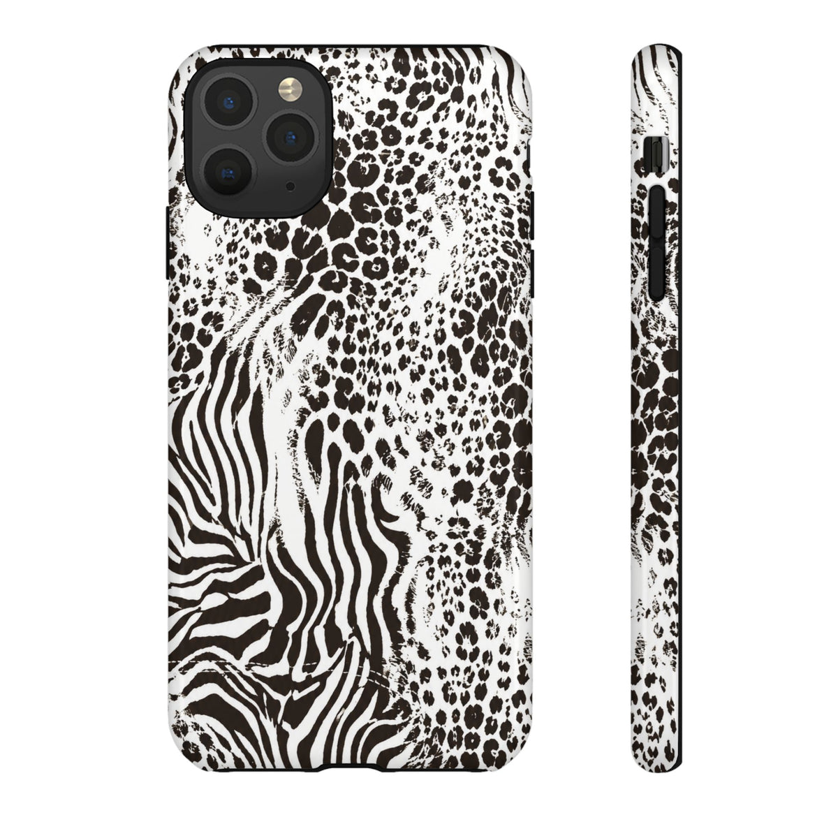 Y2K Mob Wife Zebra Leopard iPhone Case | Glossy IT Girl Aesthetic Phone Cover