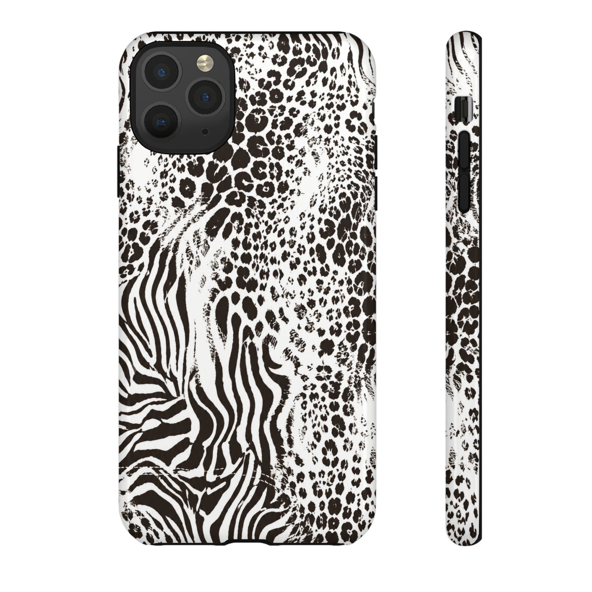 Y2K Mob Wife Zebra Leopard iPhone Case | Glossy IT Girl Aesthetic Phone Cover