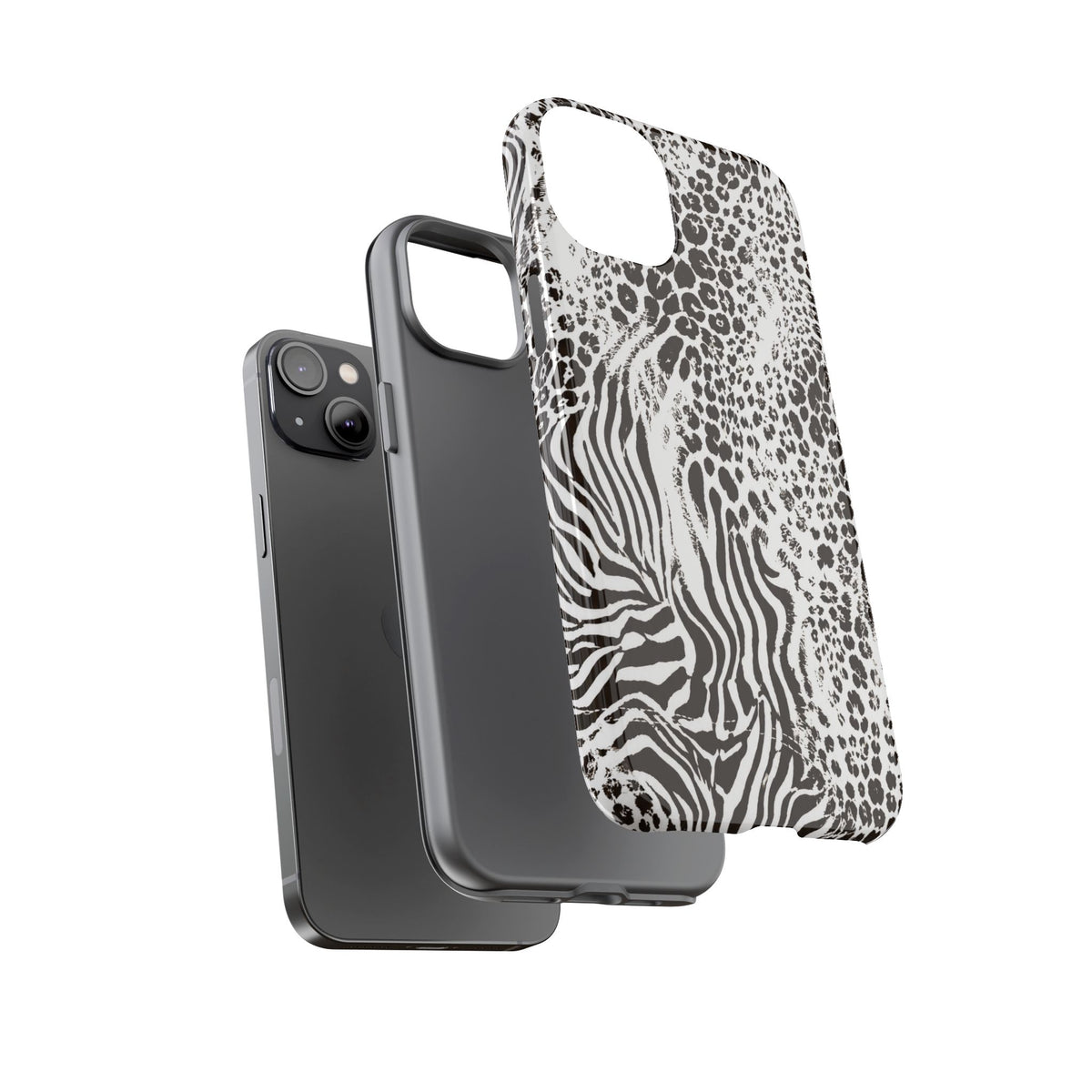 Y2K Mob Wife Zebra Leopard iPhone Case | Glossy IT Girl Aesthetic Phone Cover
