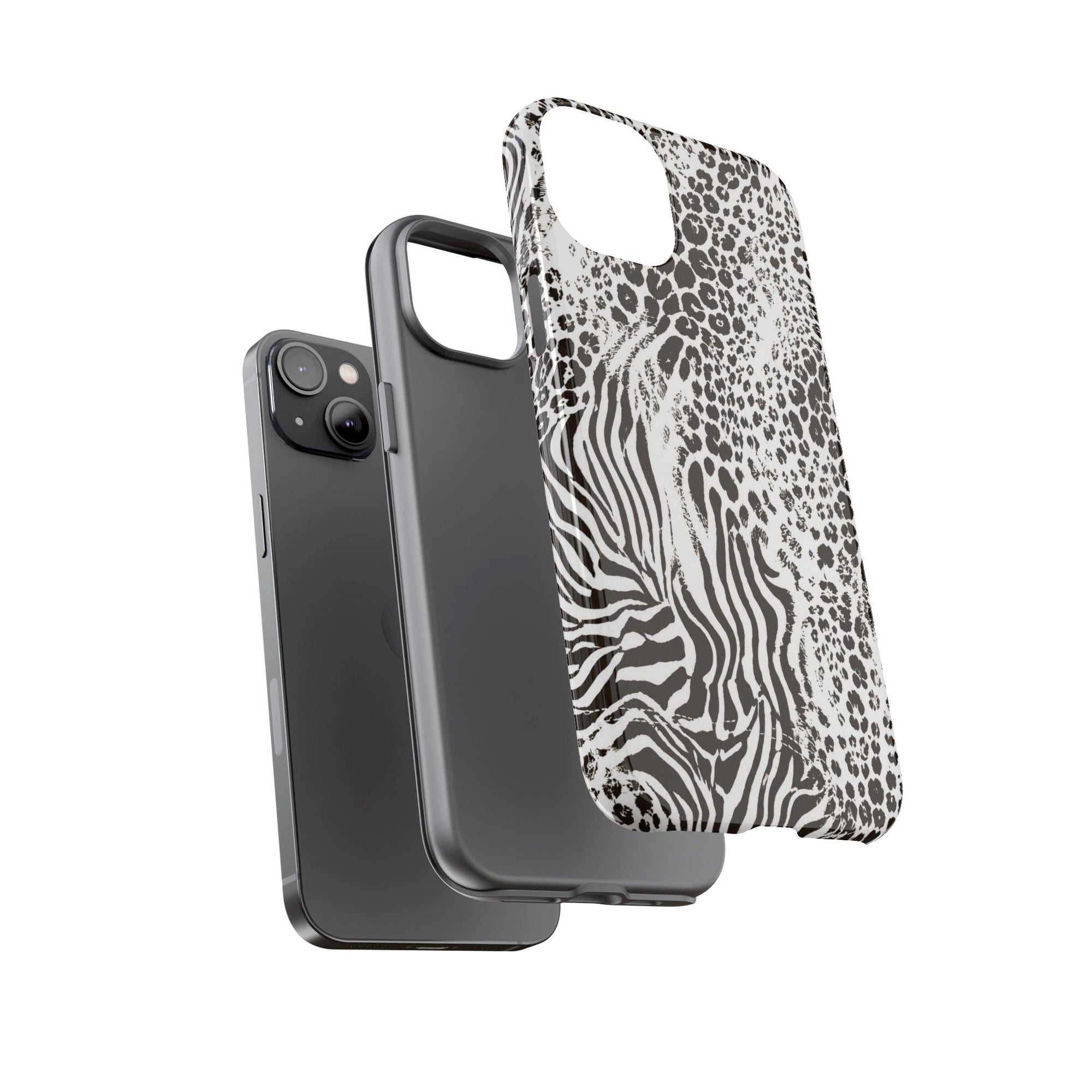 Y2K Mob Wife Zebra Leopard iPhone Case | Glossy IT Girl Aesthetic Phone Cover