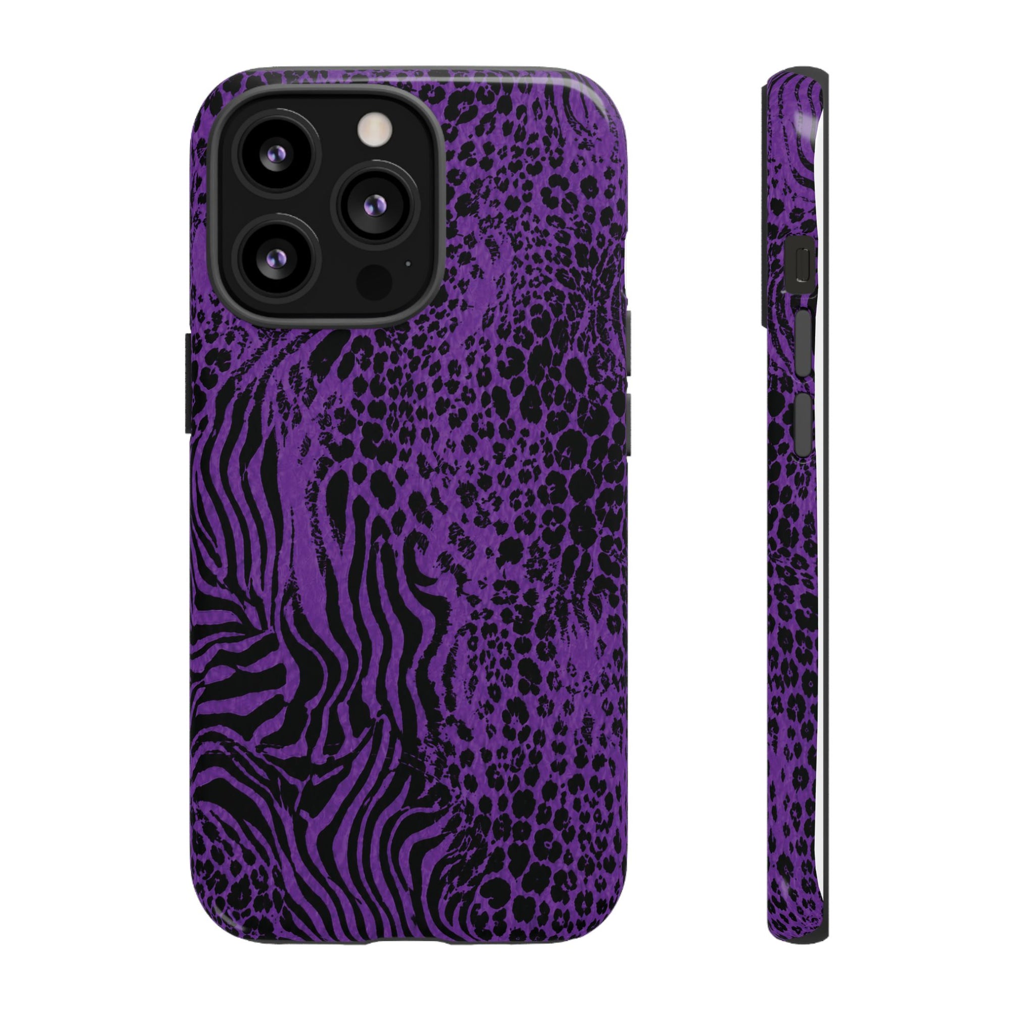 Dark Purple Mob Wife Phone Case | Y2K Animal Print iPhone Cover