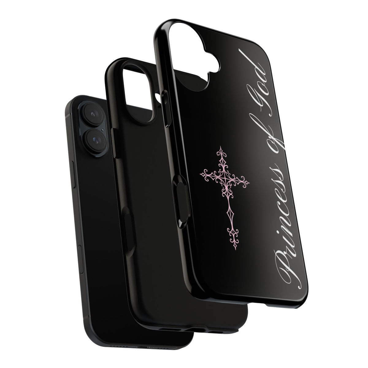 Princess of God Cross iPhone Case ✞ Pink Coquette Aesthetic Y2K Faith Phone Case