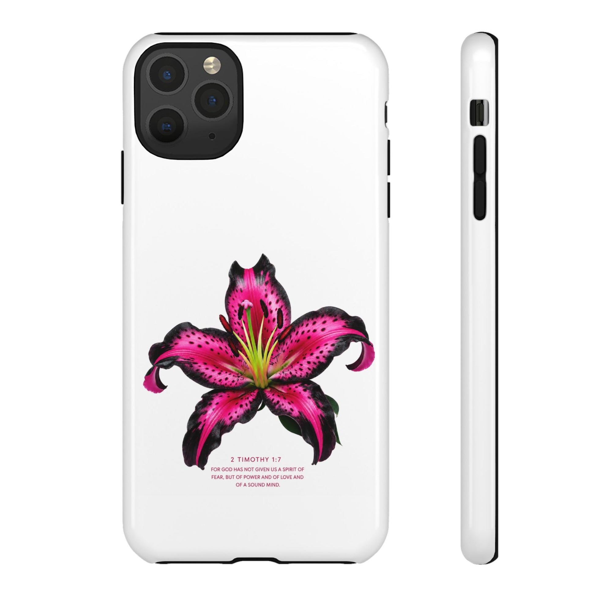 Pink Lily Christian iPhone Case ✝️ Coquette Faith Aesthetic Bible Verse Phone Case