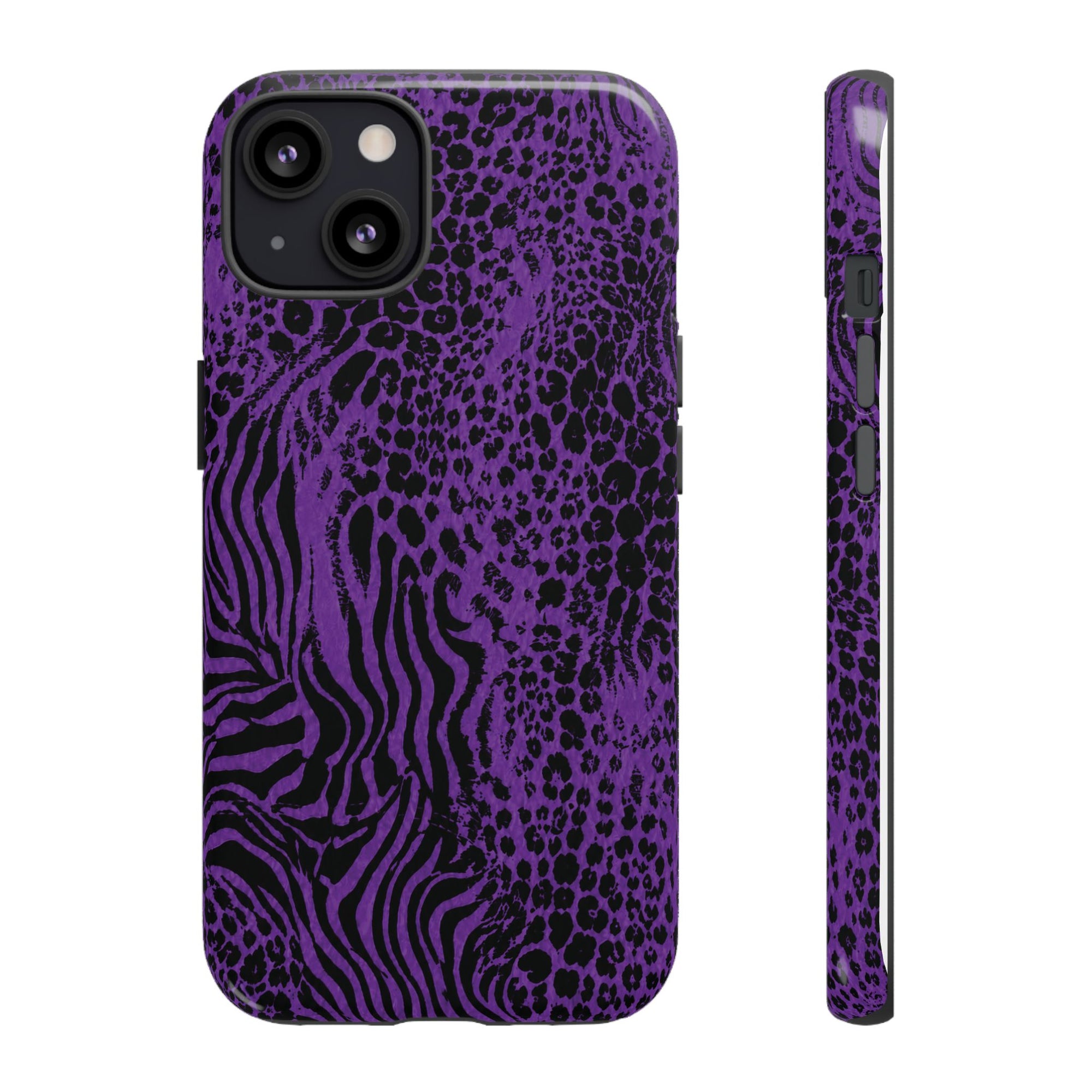 Dark Purple Mob Wife Phone Case | Y2K Animal Print iPhone Cover