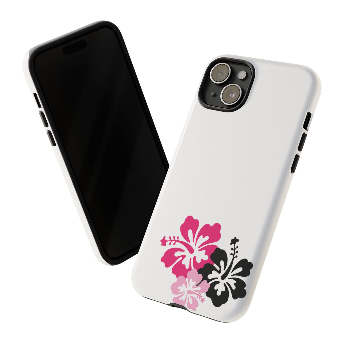 Y2K Hibiscus Floral White Phone Case | Cute Coquette Tropical iPhone Case | Glossy Protective Girly Cover| dejavuu