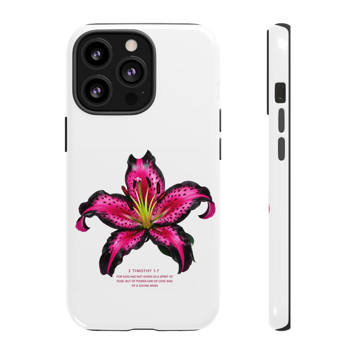 Pink Lily Christian iPhone Case ✝️ Coquette Faith Aesthetic Bible Verse Phone Case