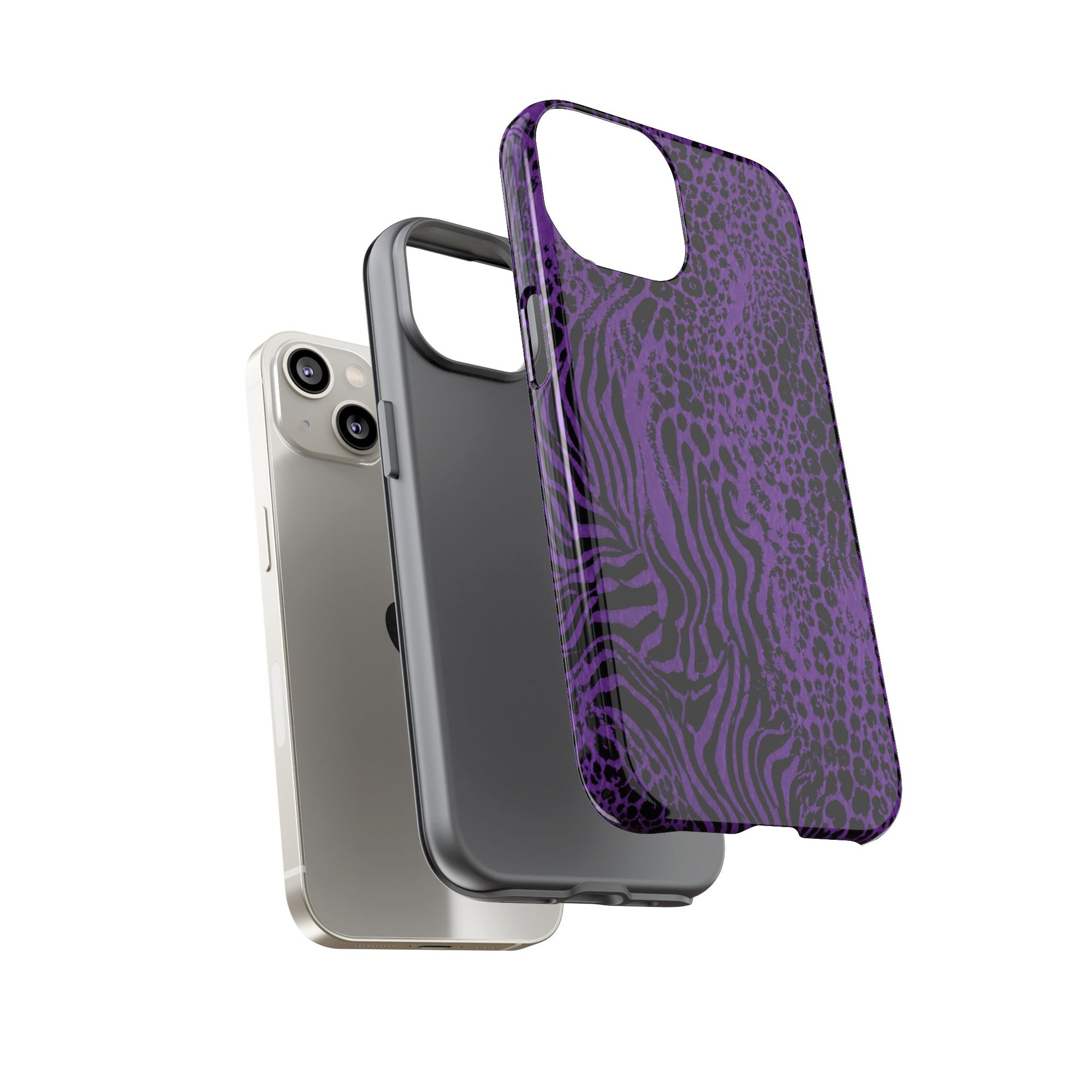 Dark Purple Mob Wife Phone Case | Y2K Animal Print iPhone Cover