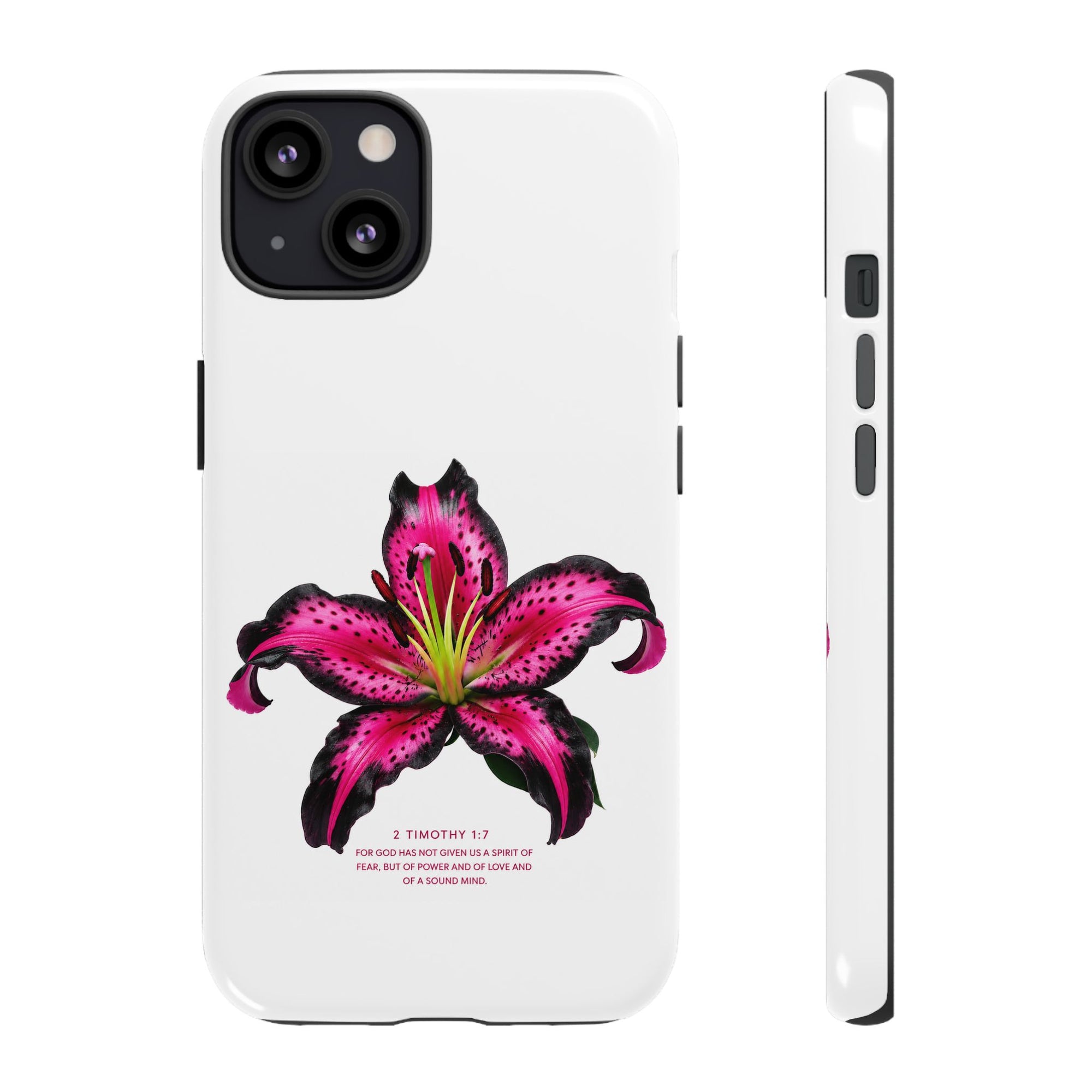 Pink Lily Christian iPhone Case ✝️ Coquette Faith Aesthetic Bible Verse Phone Case