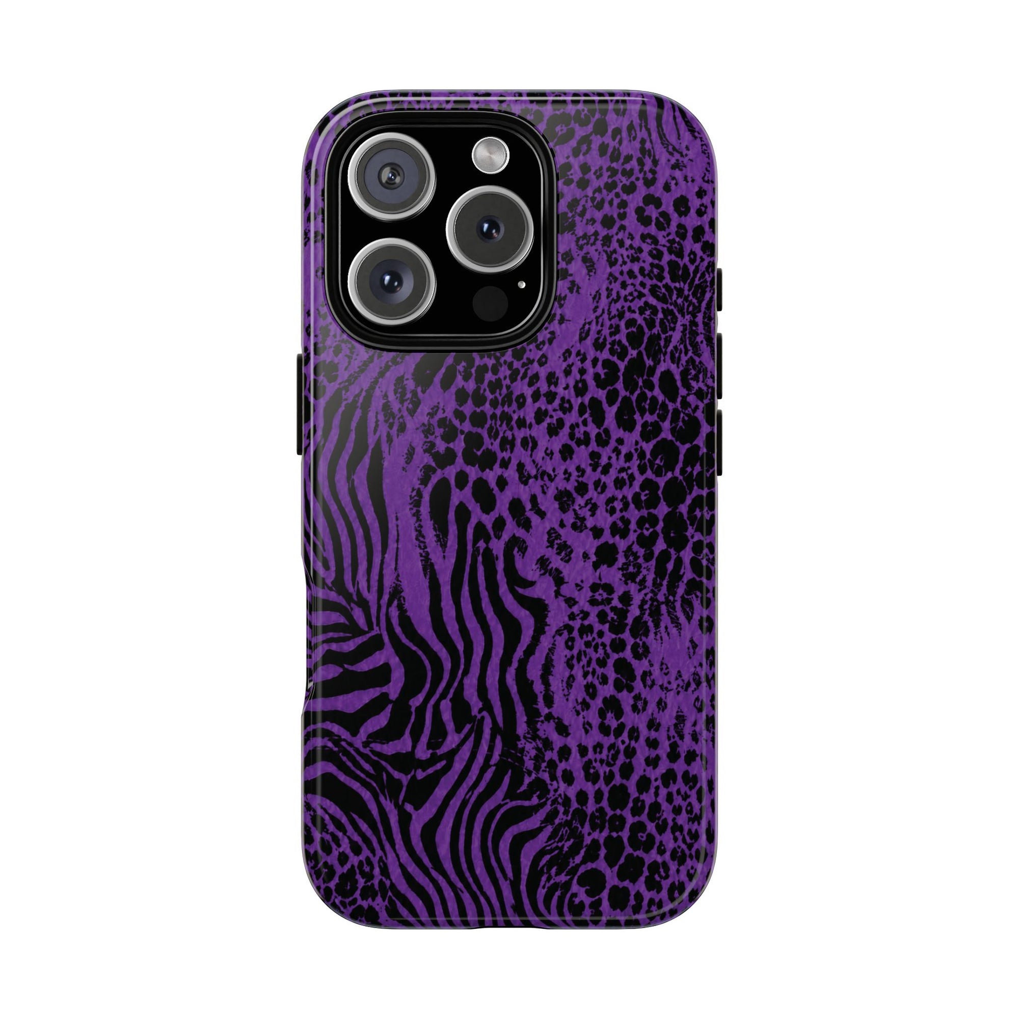 Dark Purple Mob Wife Phone Case | Y2K Animal Print iPhone Cover
