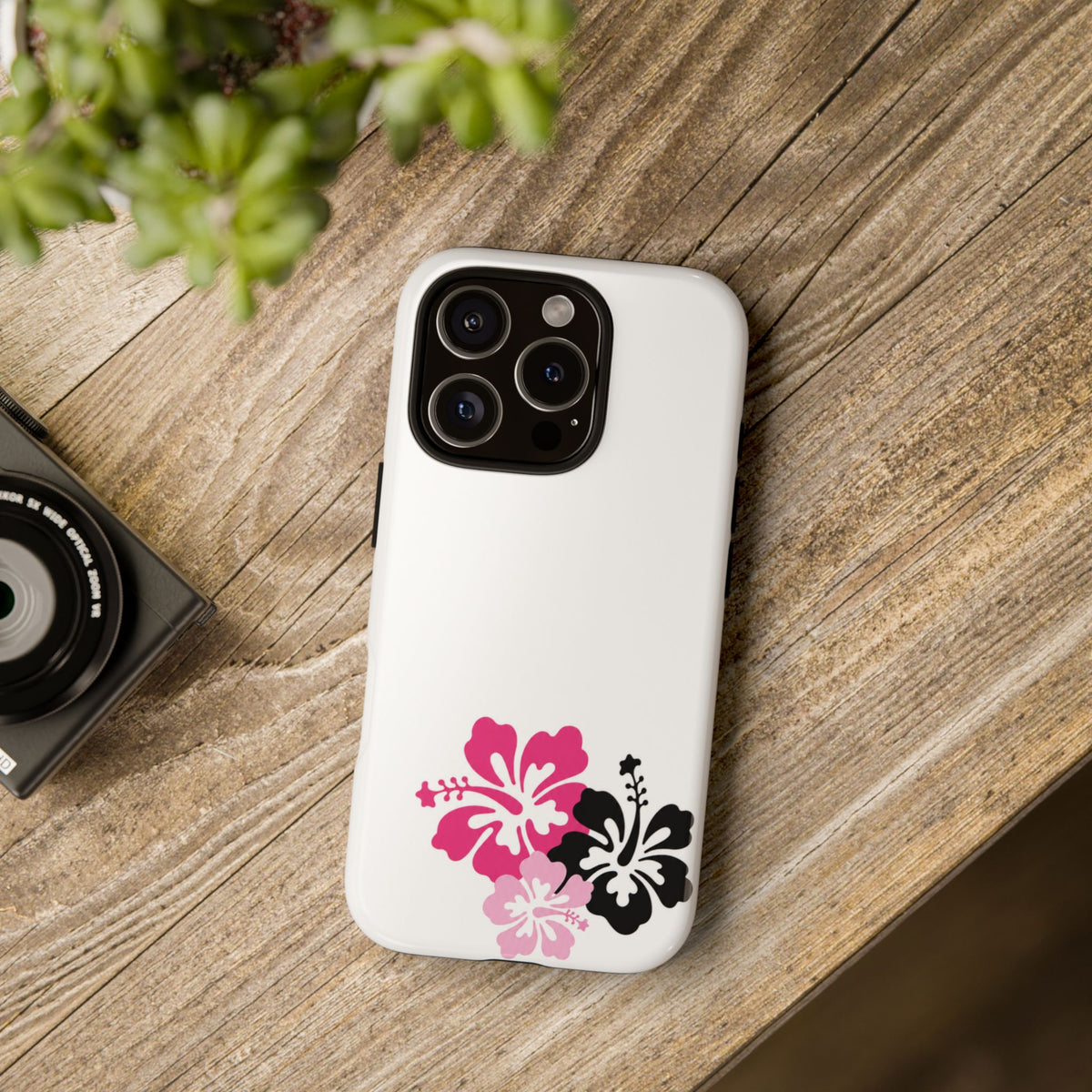 Y2K Hibiscus Floral White Phone Case | Cute Coquette Tropical iPhone Case | Glossy Protective Girly Cover| dejavuu
