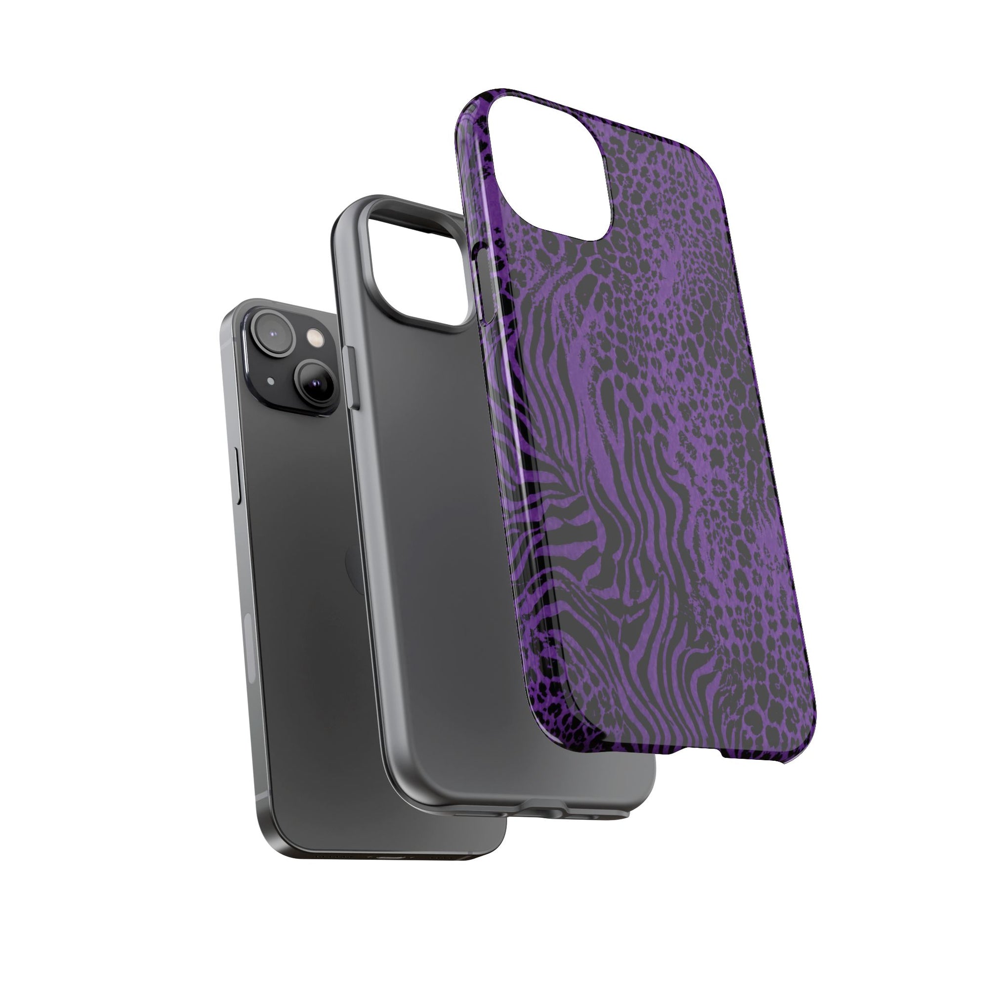 Dark Purple Mob Wife Phone Case | Y2K Animal Print iPhone Cover