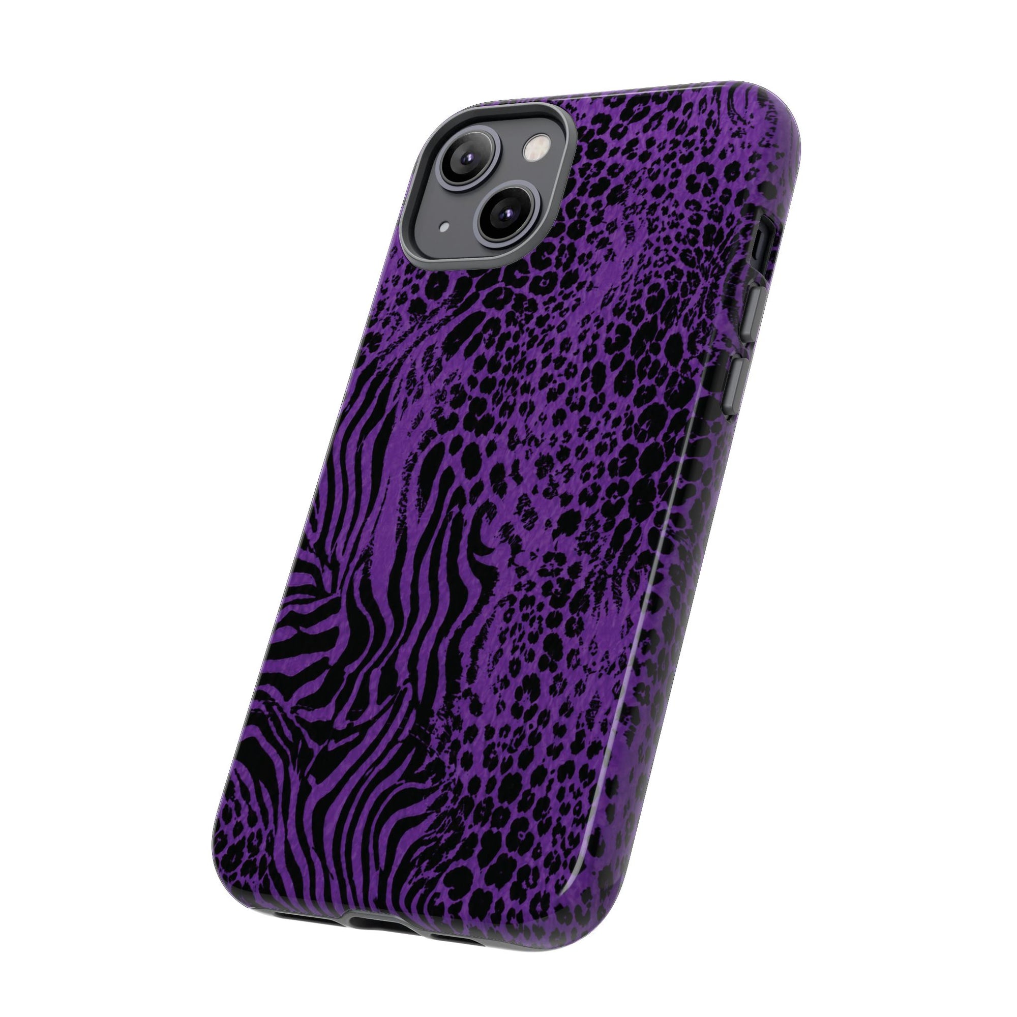 Dark Purple Mob Wife Phone Case | Y2K Animal Print iPhone Cover