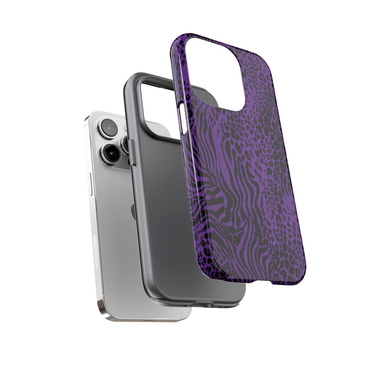 Dark Purple Mob Wife Phone Case | Y2K Animal Print iPhone Cover