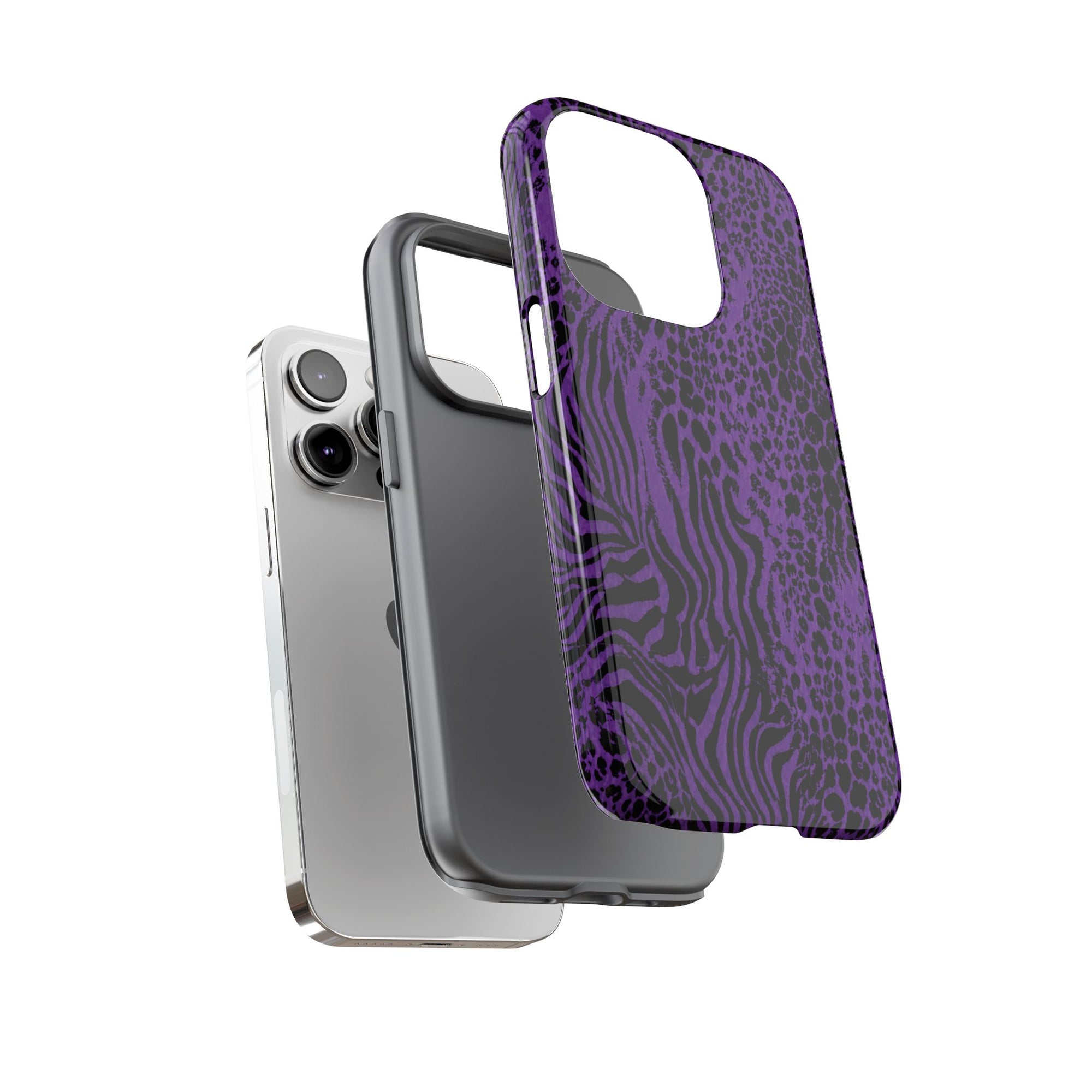 Dark Purple Mob Wife Phone Case | Y2K Animal Print iPhone Cover