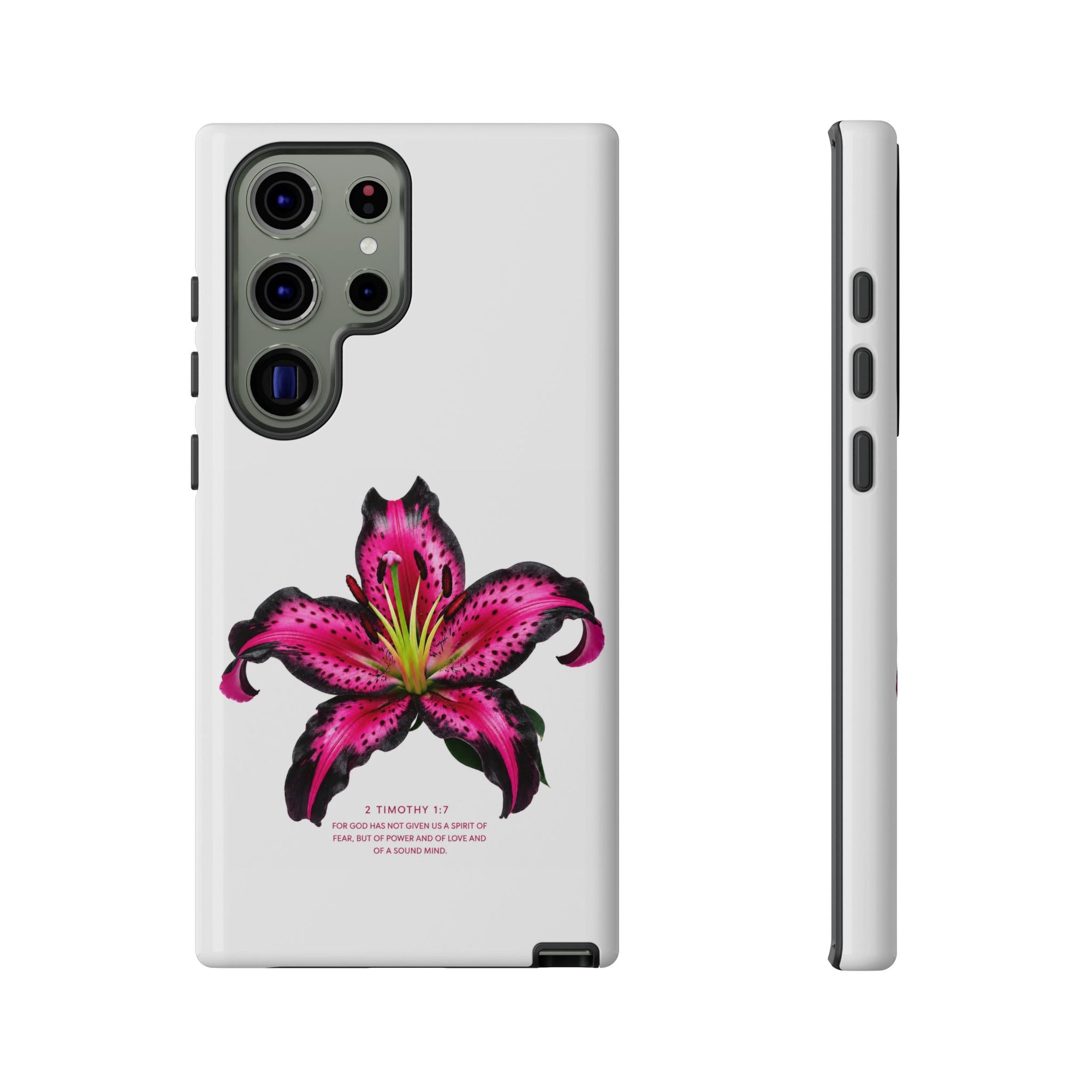 Pink Lily Christian iPhone Case ✝️ Coquette Faith Aesthetic Bible Verse Phone Case