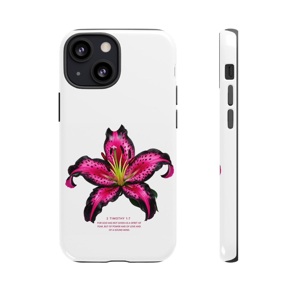 Pink Lily Christian iPhone Case ✝️ Coquette Faith Aesthetic Bible Verse Phone Case