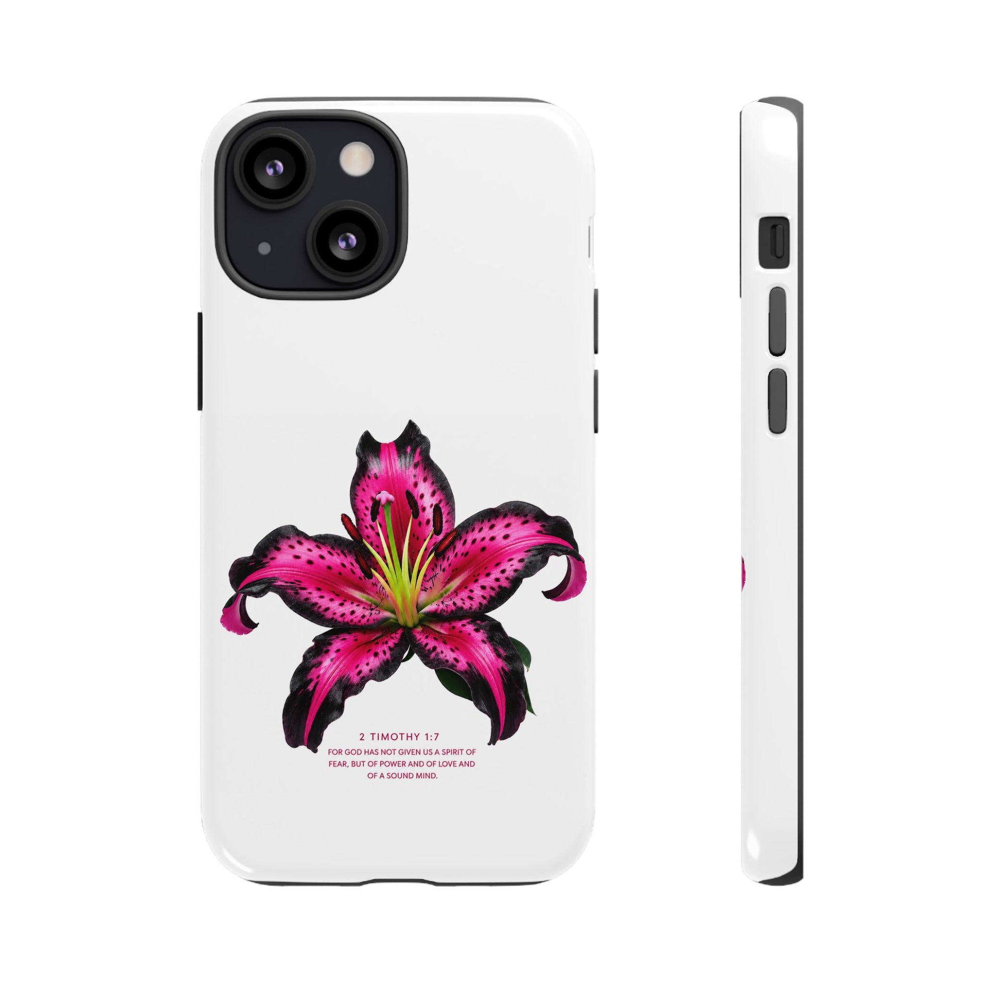 Pink Lily Christian iPhone Case ✝️ Coquette Faith Aesthetic Bible Verse Phone Case